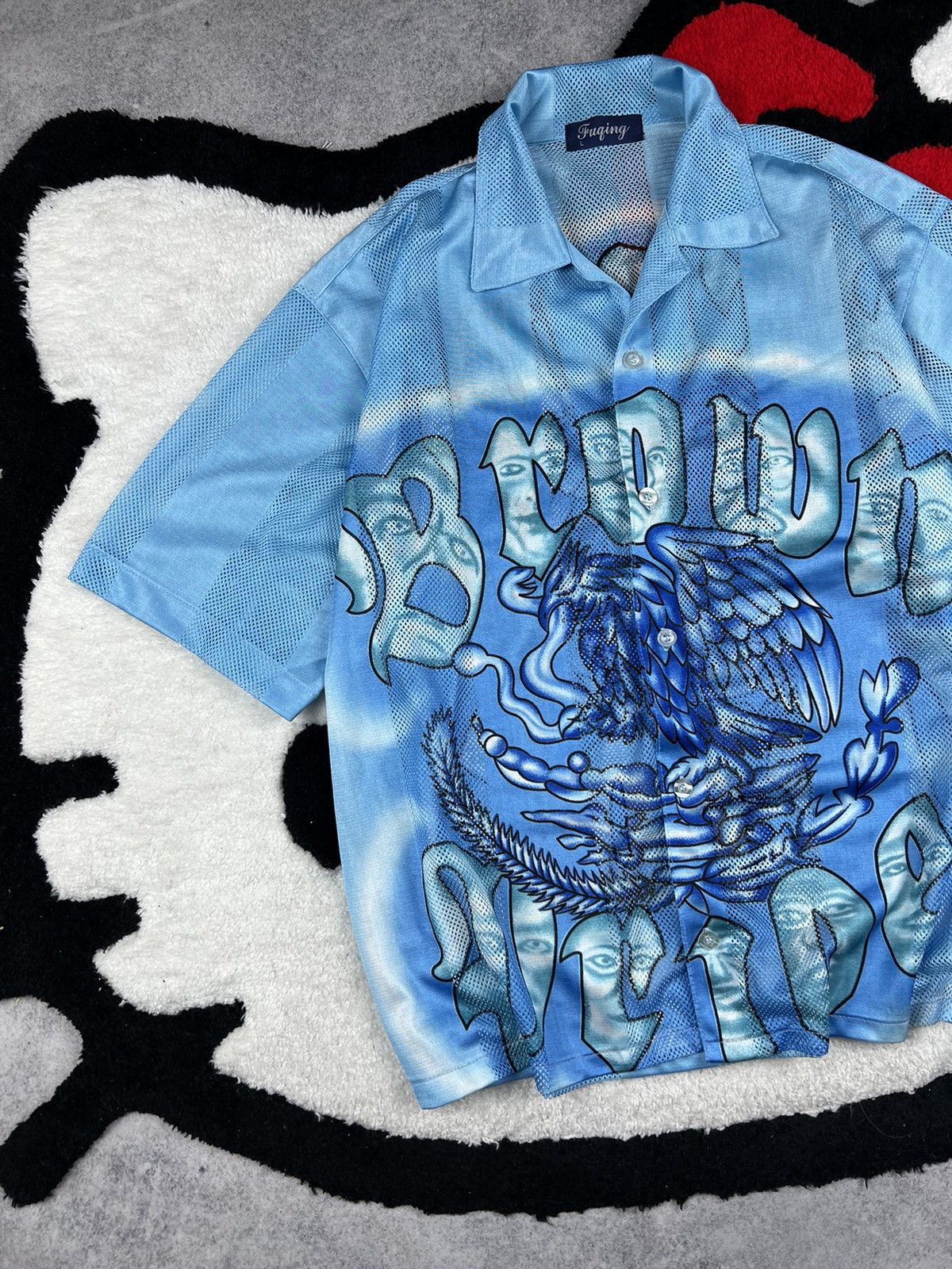 Vintage Vintage 90s Eagles Brown Graffiti Rap Y2K Shirt Size US L / EU 52-54 / 3 - 2 Thumbnail
