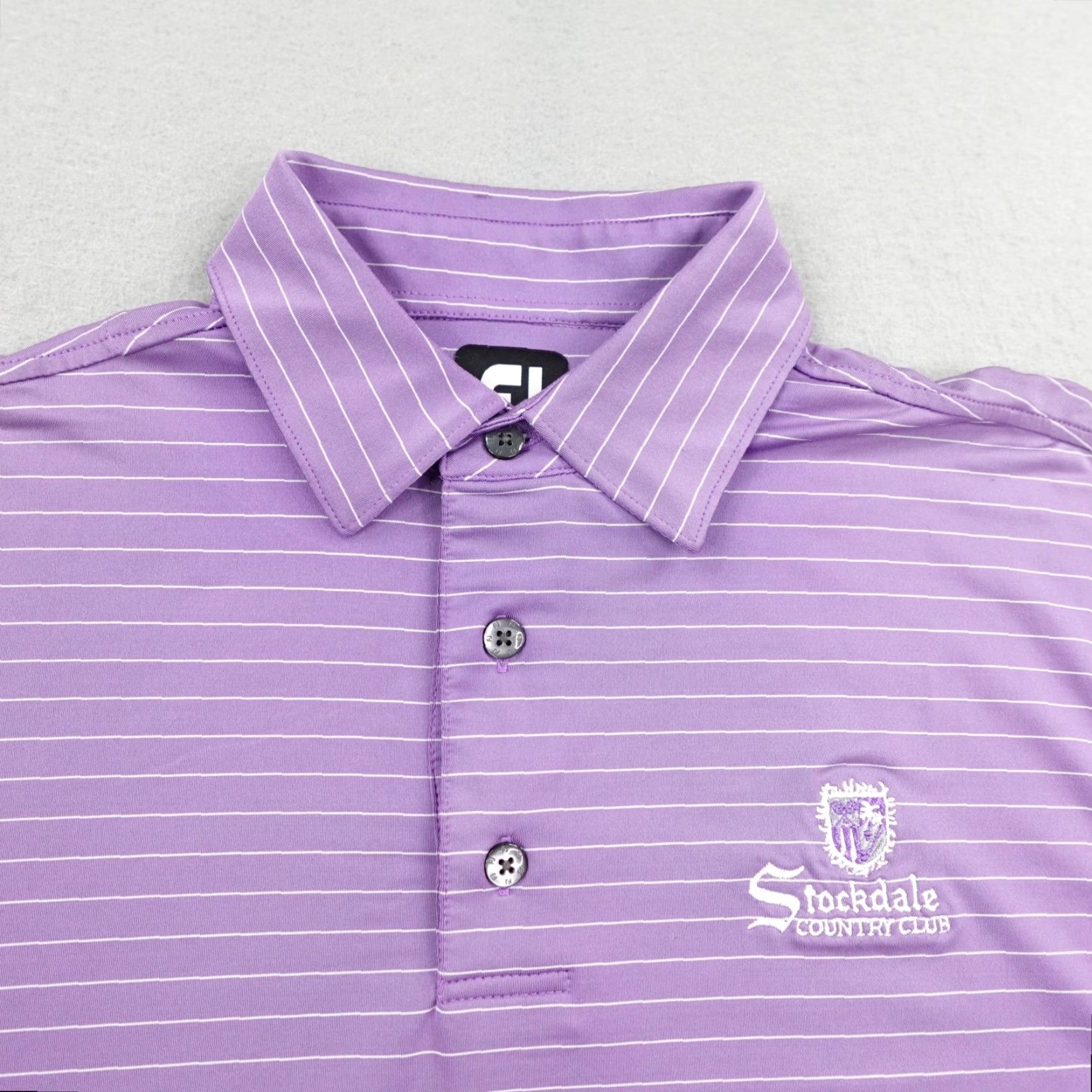 Footjoy FootJoy Shirt Mens Medium Purple Striped Golf Stockdale Country Club Golf Size US M / EU 48-50 / 2 - 2 Thumbnail
