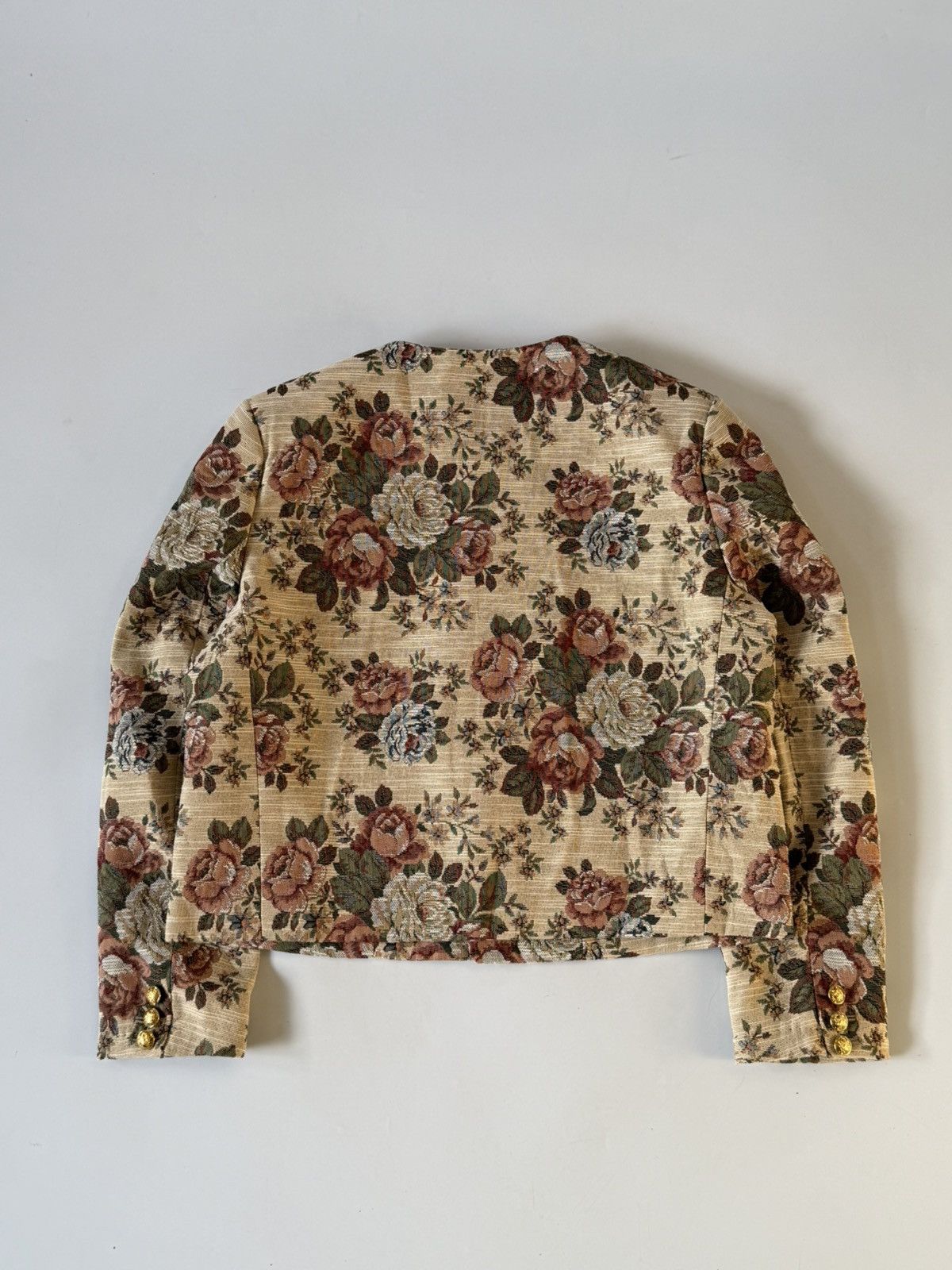 Celine Celine Pre-Spring 2020 Beige Floral Print Evening Jacket Size S / US 4 / IT 40 - 2 Thumbnail