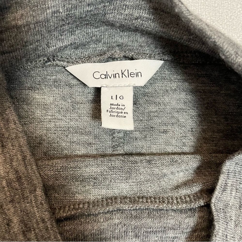 Calvin Klein Calvin Klein Grey Long Sleeve High Neck Side Lace Up Top Si Size L / US 10 / IT 46 - 7 Thumbnail