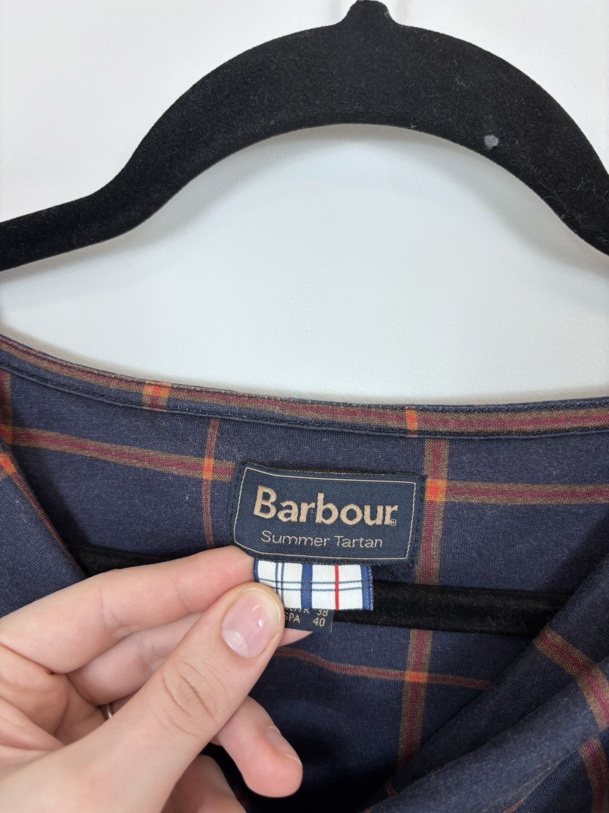 Barbour Barbour Summer Tartan Women’s Navy Blue T-Shirt Blouse Top Size M / US 6-8 / IT 42-44 - 9 Thumbnail