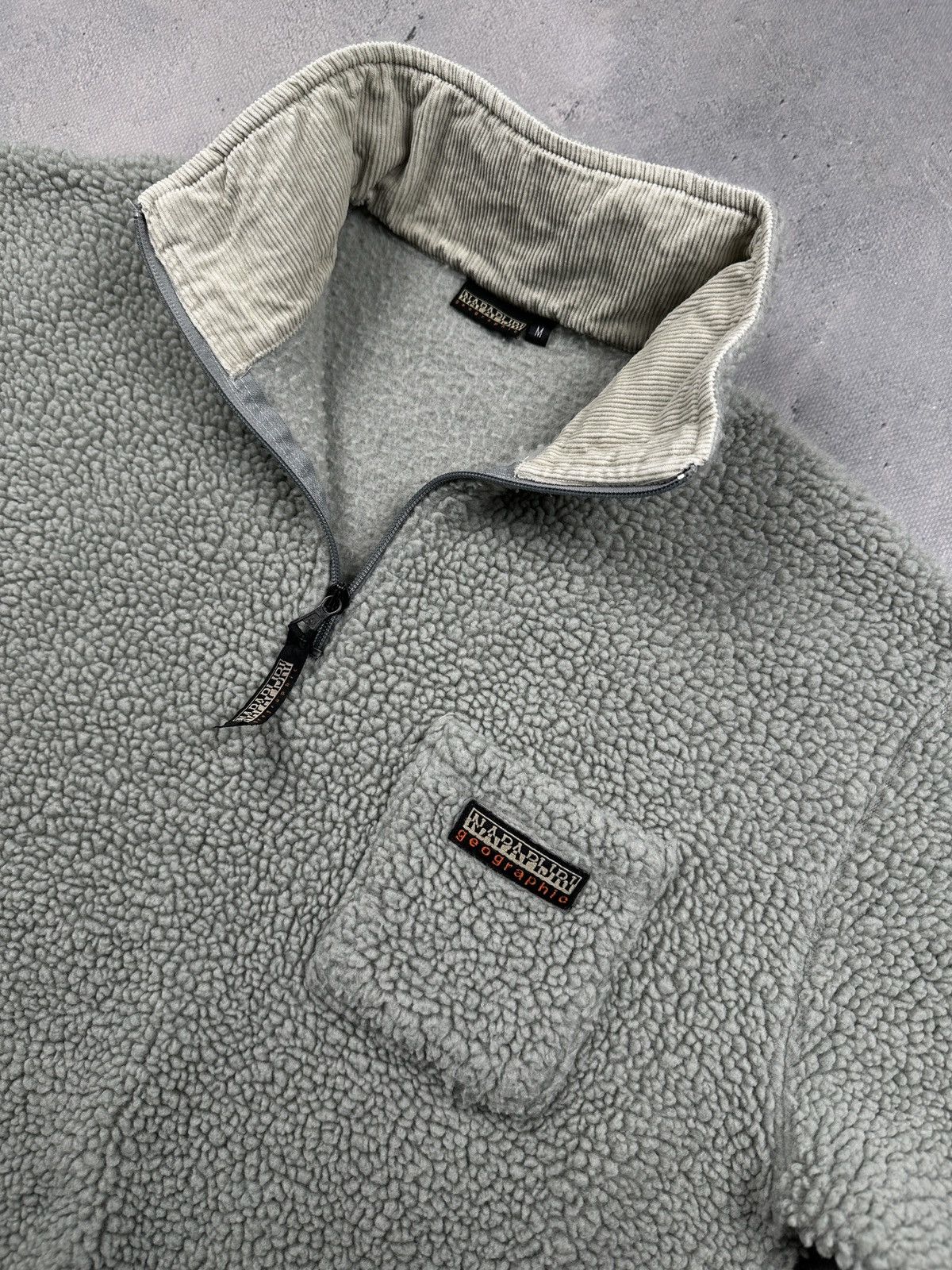 Napapijri Napapijri Geographic Sherpa Fleece 90s Quarter Zip Pullover Size US L / EU 52-54 / 3 - 9 Thumbnail
