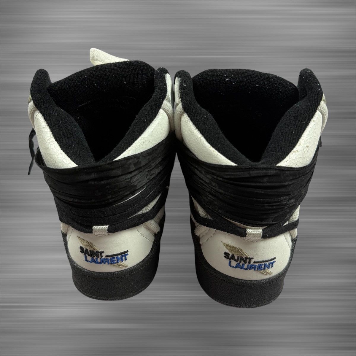 Saint Laurent Paris Saint Laurent Smith Grained Leather ‘White/Black’ Shoes Size US 9.5 / EU 42-43 - 4 Thumbnail
