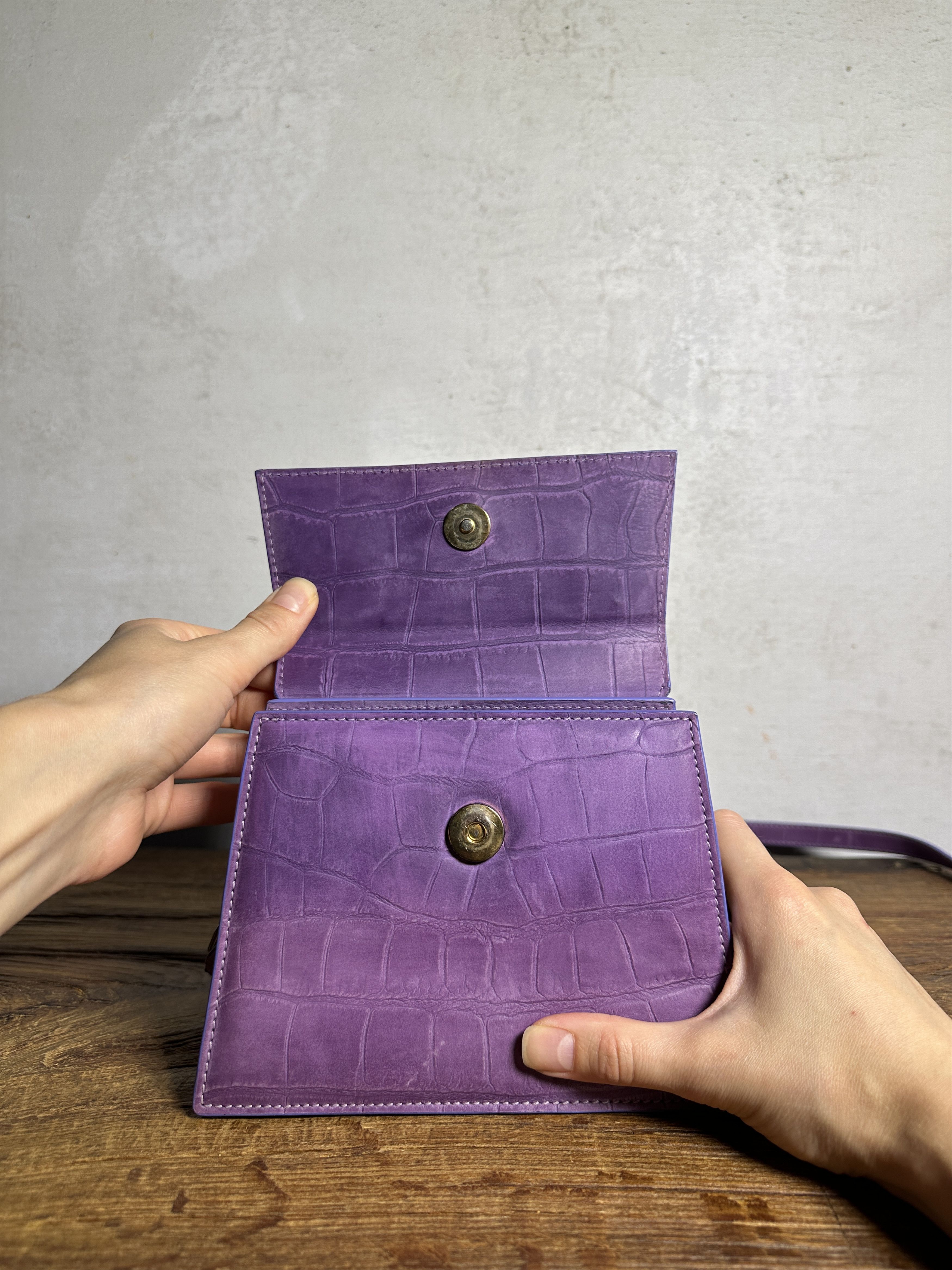 Jacquemus JACQUEMUS Le Chiquito Moyen Purple Croc Medium Bag Size ONE SIZE - 4 Thumbnail