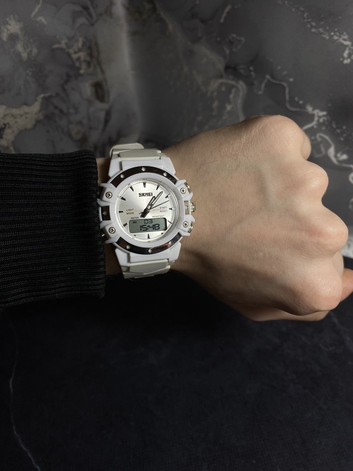 Jewelry Skmei White Sport Watch with Digital Display Size ONE SIZE - 1 Thumbnail