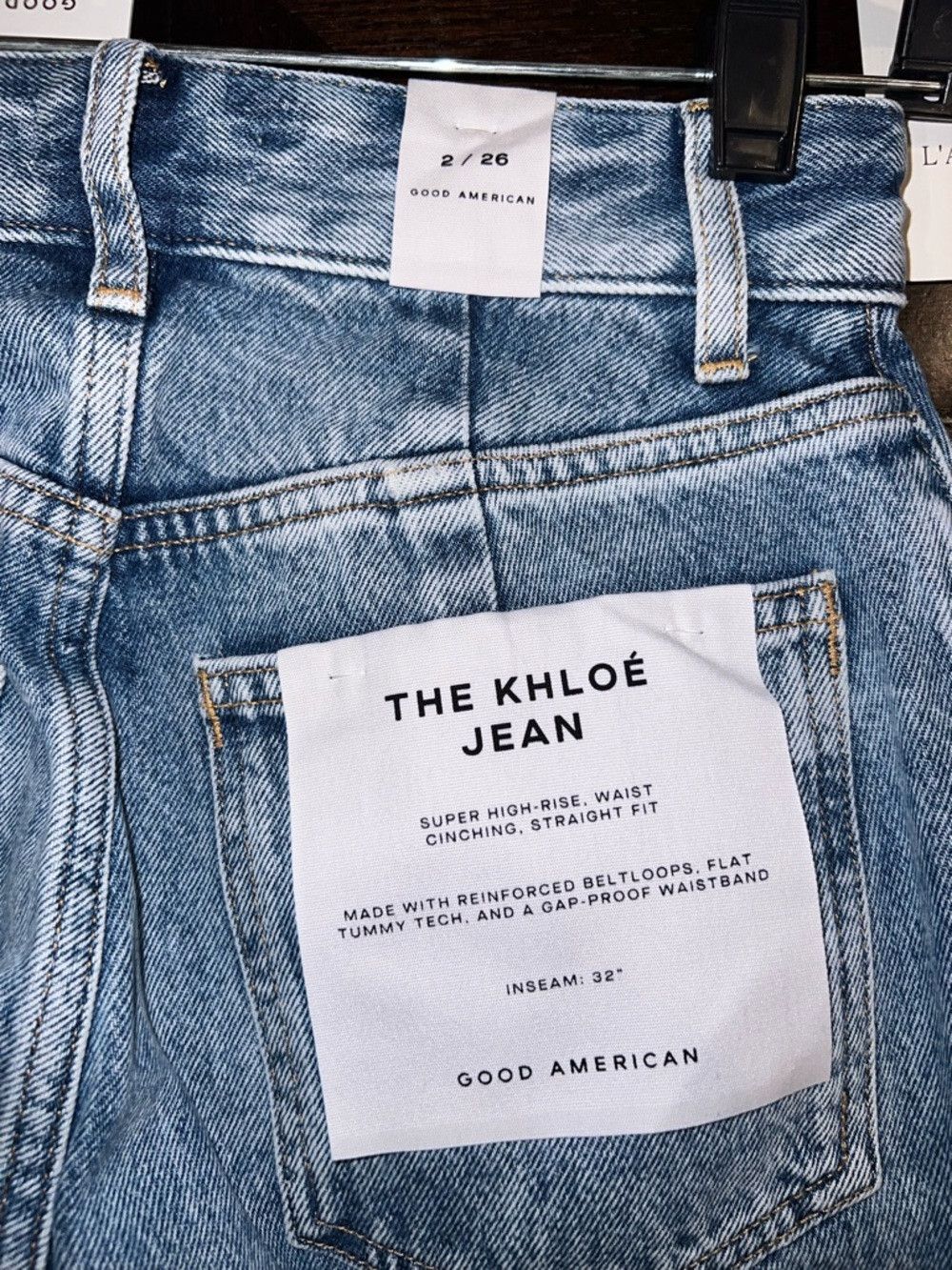 Good American Good American The Khloé Jean High Waist Straight Leg Distre Size 26" / US 2 / IT 38 - 7 Thumbnail