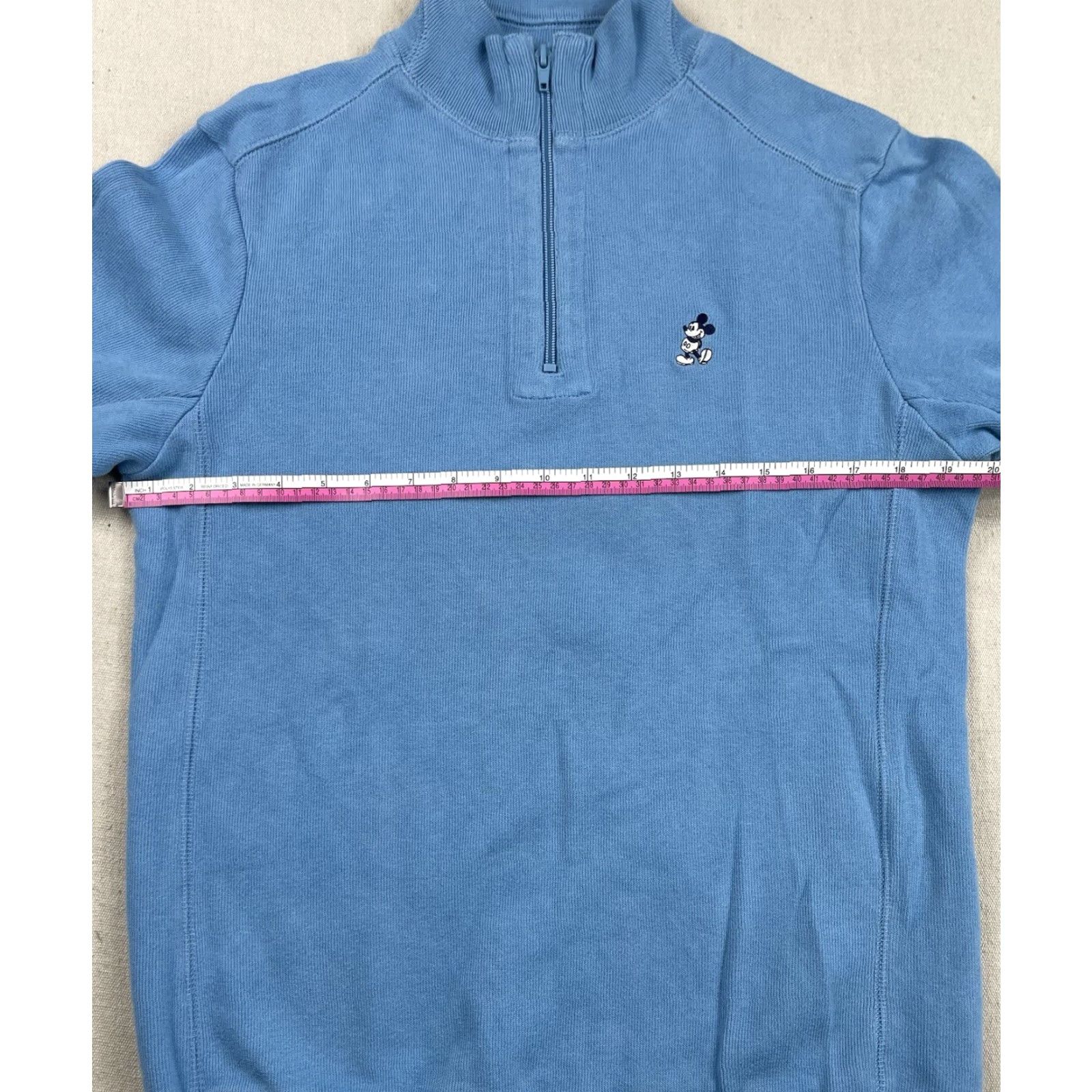 Disney Disney Parks Mickey Sweater 1/4 Zip Pullover Embroidered Light Blue Sz S Men Knit Wool Golf Disney Mickey Mouse Theme Mens Size US S / EU 44-46 / 1 - 5 Thumbnail