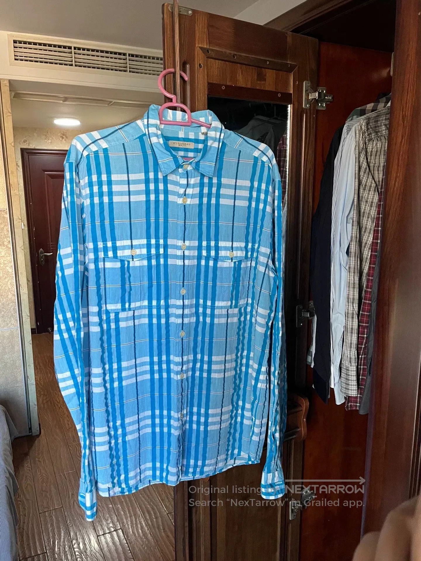 Burberry Burberry Blue Check Cotton Shirt. Size US M / EU 48-50 / 2 - 2 Thumbnail