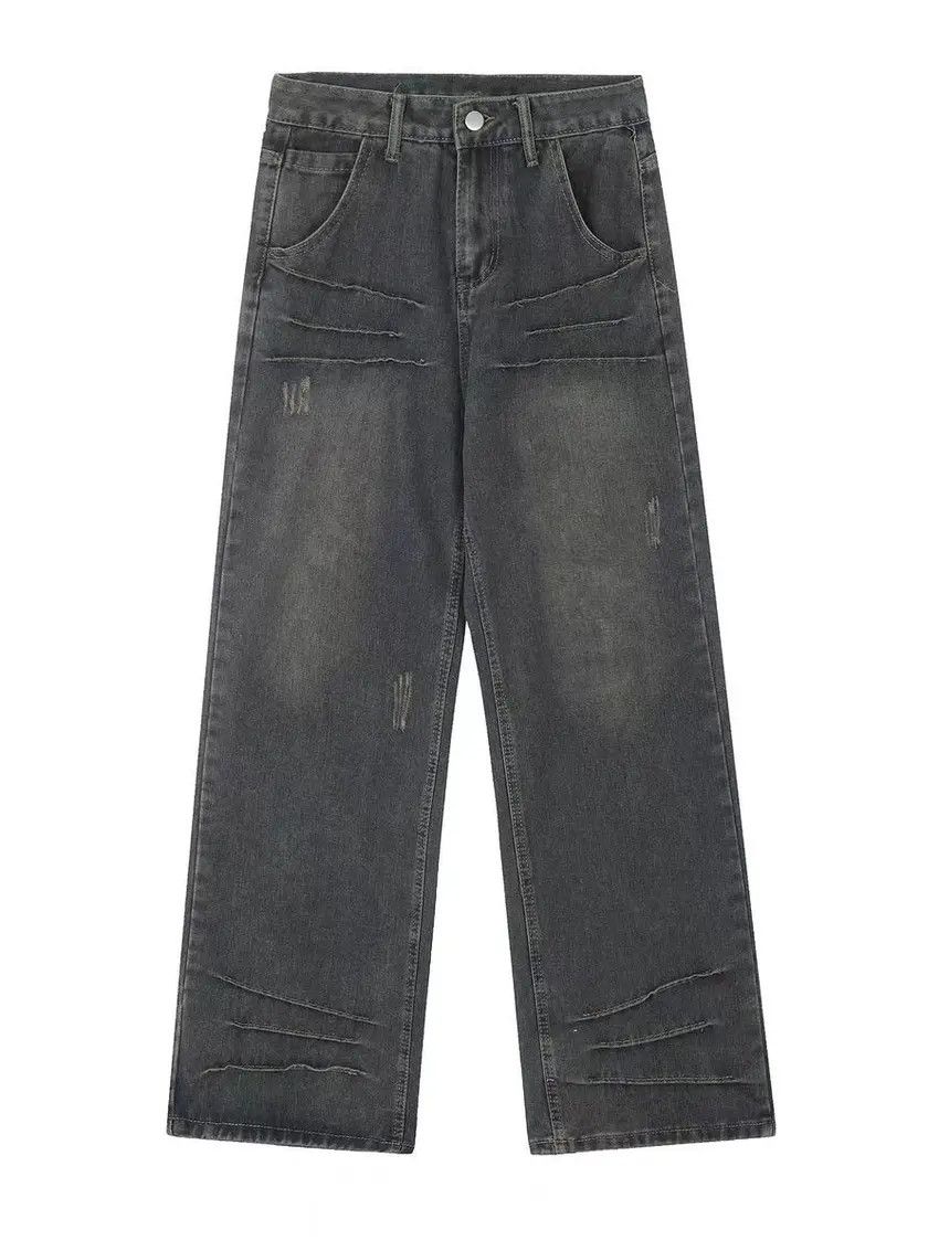 Designer × Japanese Brand Split design straight leg vintage baggy jeans Size US 31 - 4 Thumbnail