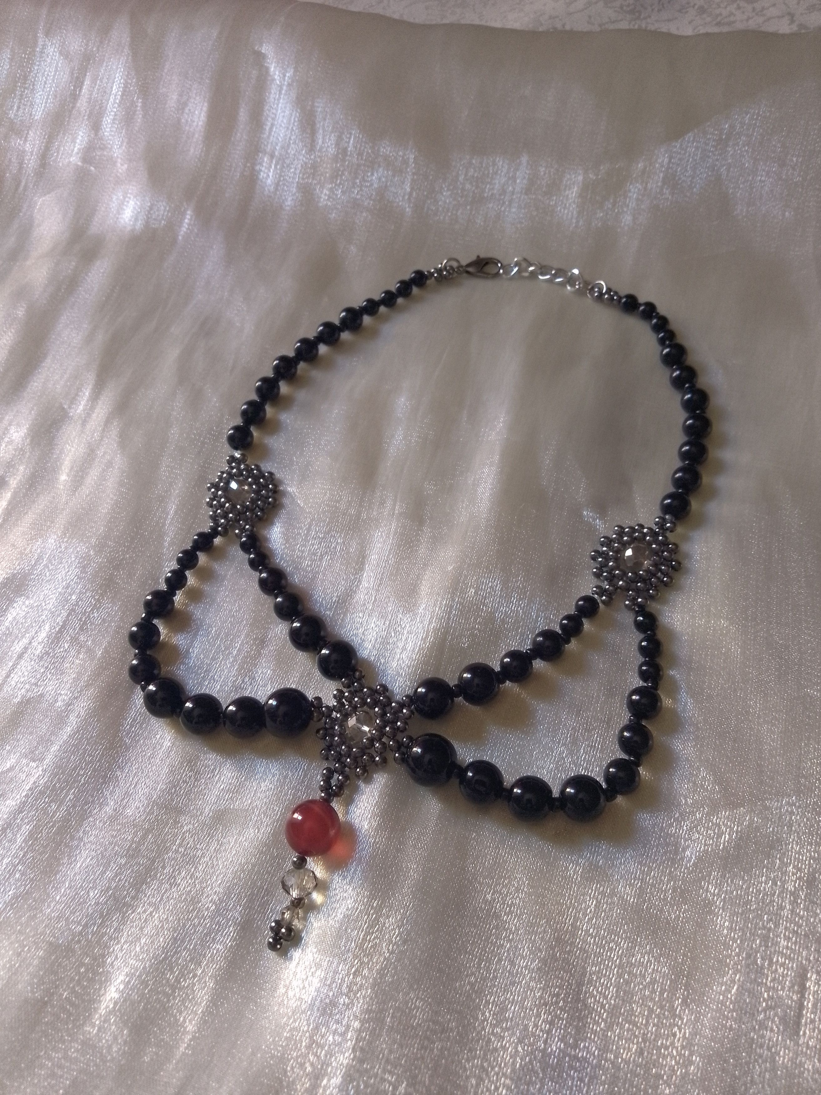 Other Necklace Black Gothic Middle-age with carnelian gemstone Size ONE SIZE - 8 Thumbnail