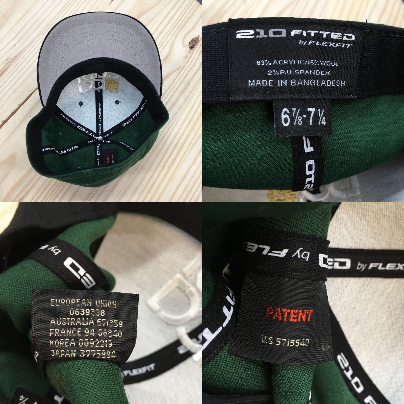 Vintage Flexfit DaKine Fitted Flat Brim Cap Hat Mens 6 7/8 Green Embroidered 210 Fitted Breathable Light-weight Baseball Cap Mens Winter Spring Summer Fall Size ONE SIZE - 8 Thumbnail