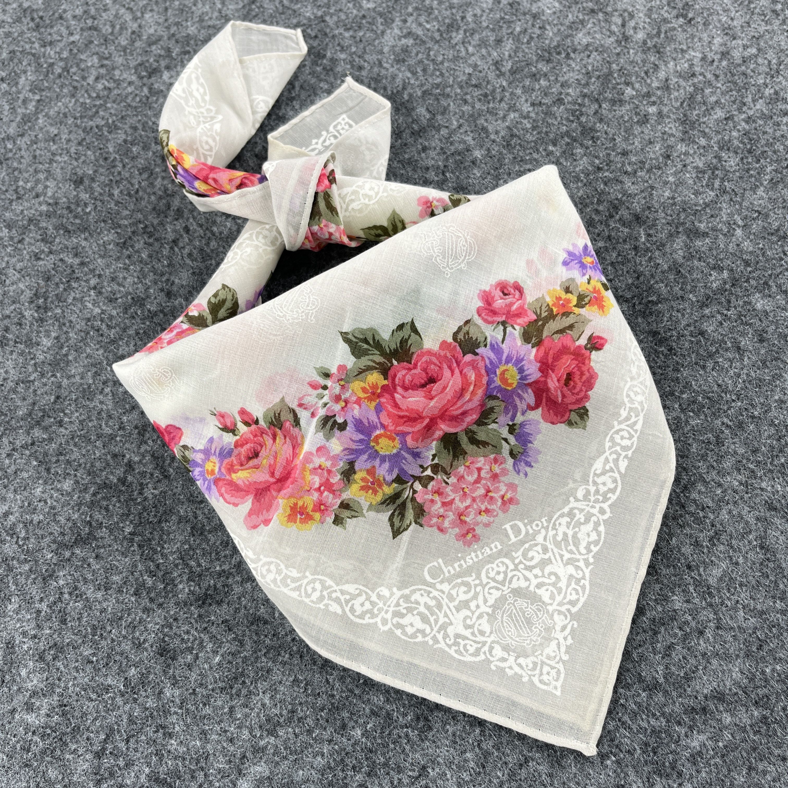 Vintage Christian Dior Handkerchief / Bandana / Neckerchief B094 Size ONE SIZE - 10 Thumbnail