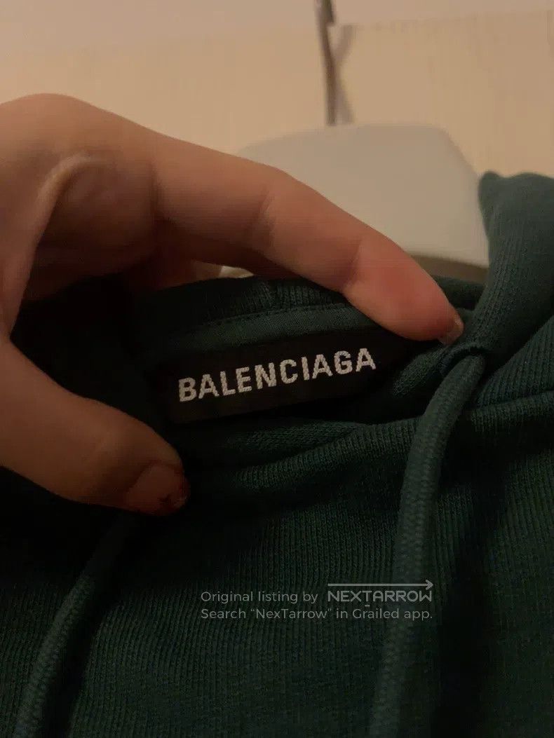 Balenciaga Balenciaga Back Logo Olive Green Hoodie, Size XS Size US XS / EU 42 / 0 - 6 Thumbnail