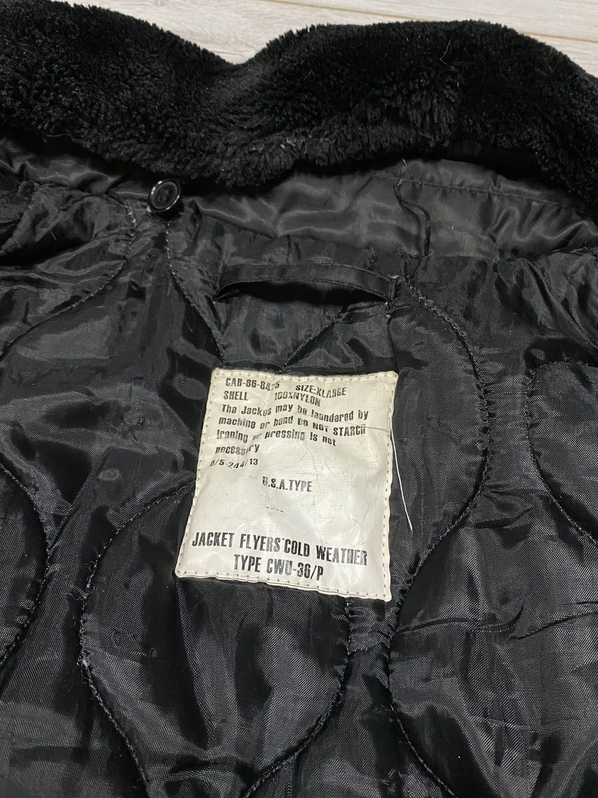 Vintage Bomber Flying man fur vintage zip nylon jacket Size US XL / EU 56 / 4 - 3 Thumbnail