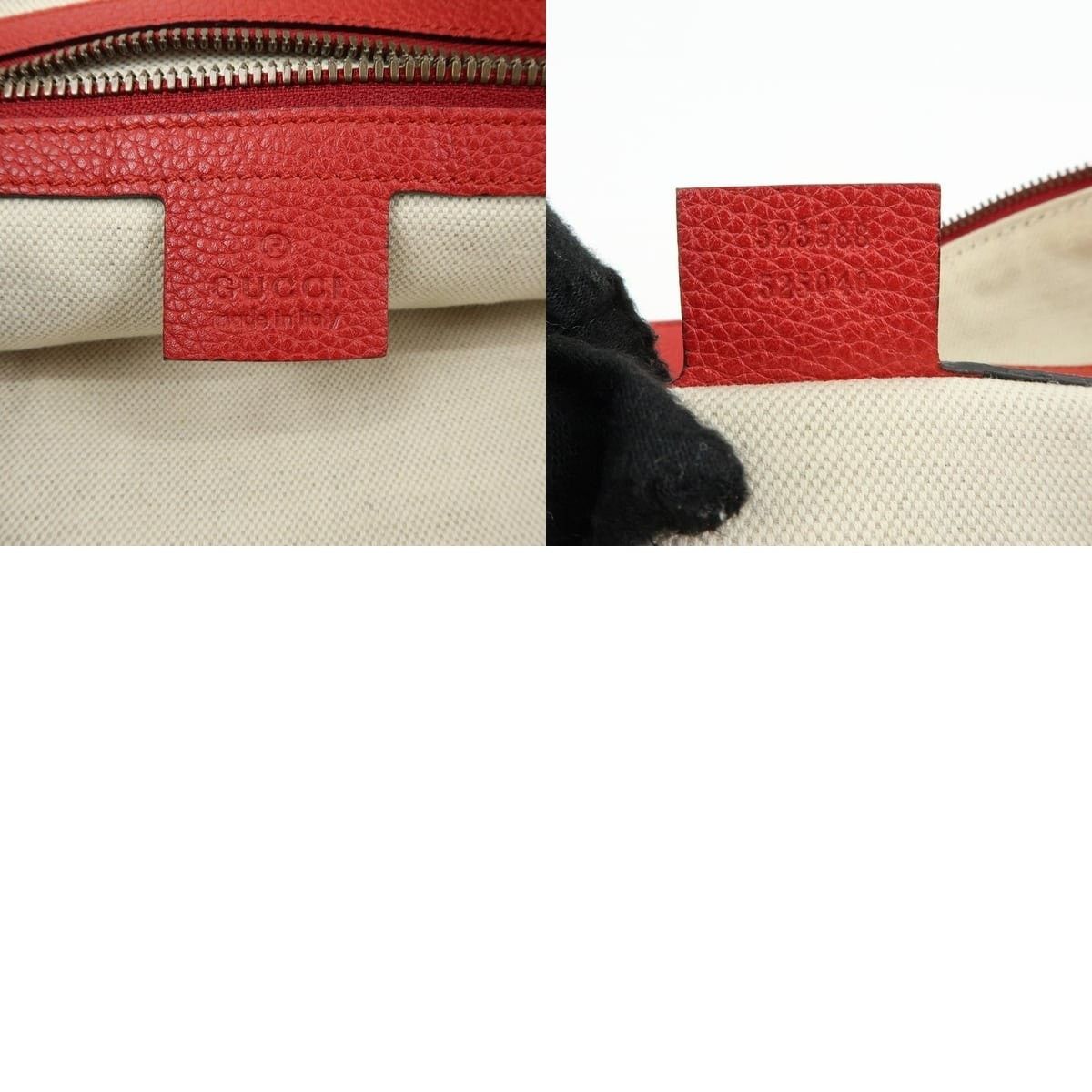Gucci Gucci Logo Sherry Half Moon Calfskin Shoulder Bag Red Size ONE SIZE - 8 Thumbnail