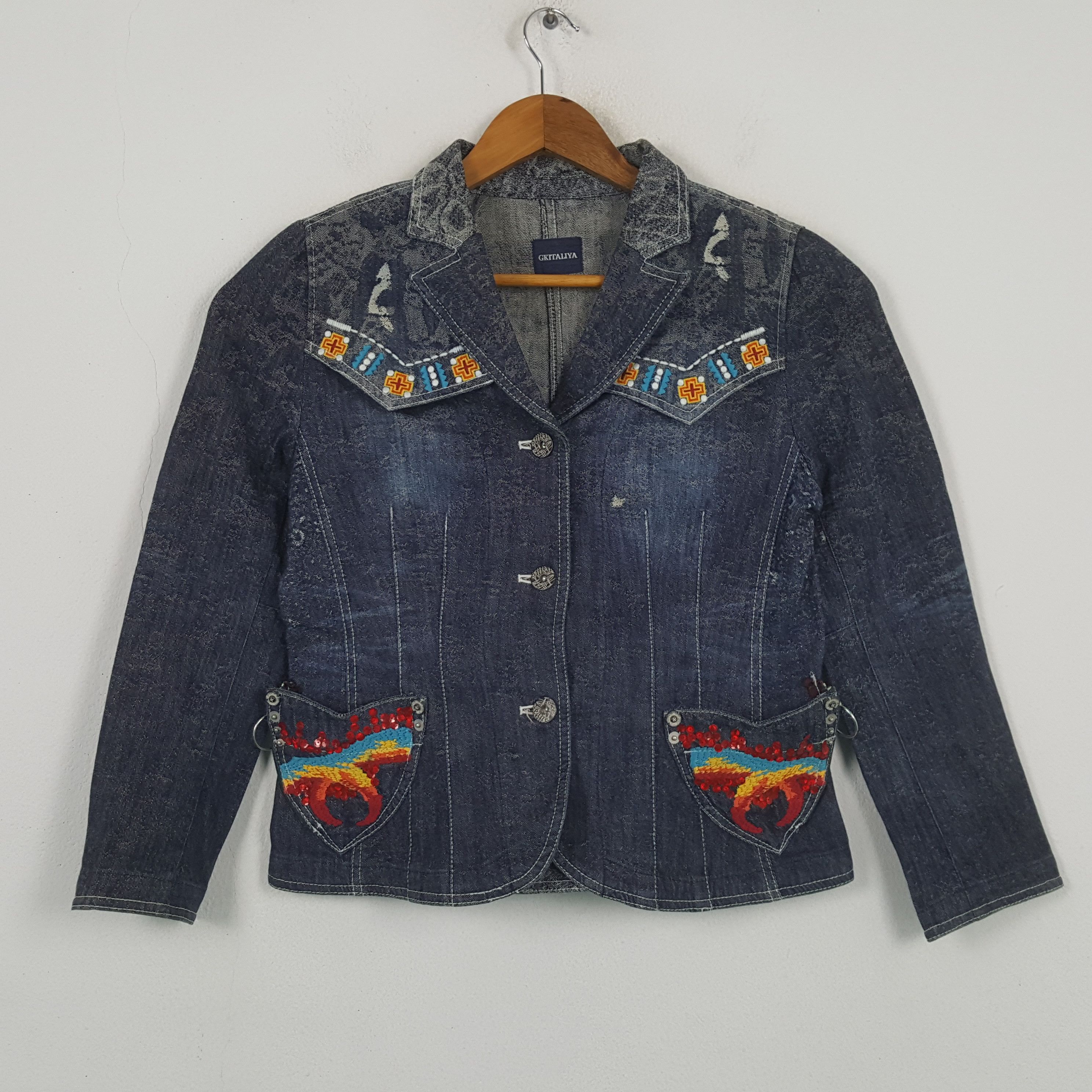 Designer × Japanese Brand × Vintage Vintage GKITALIYA Japanese Fashion Brand Jacket C296N9 Size XS / US 0-2 / IT 36-38 - 1 Thumbnail