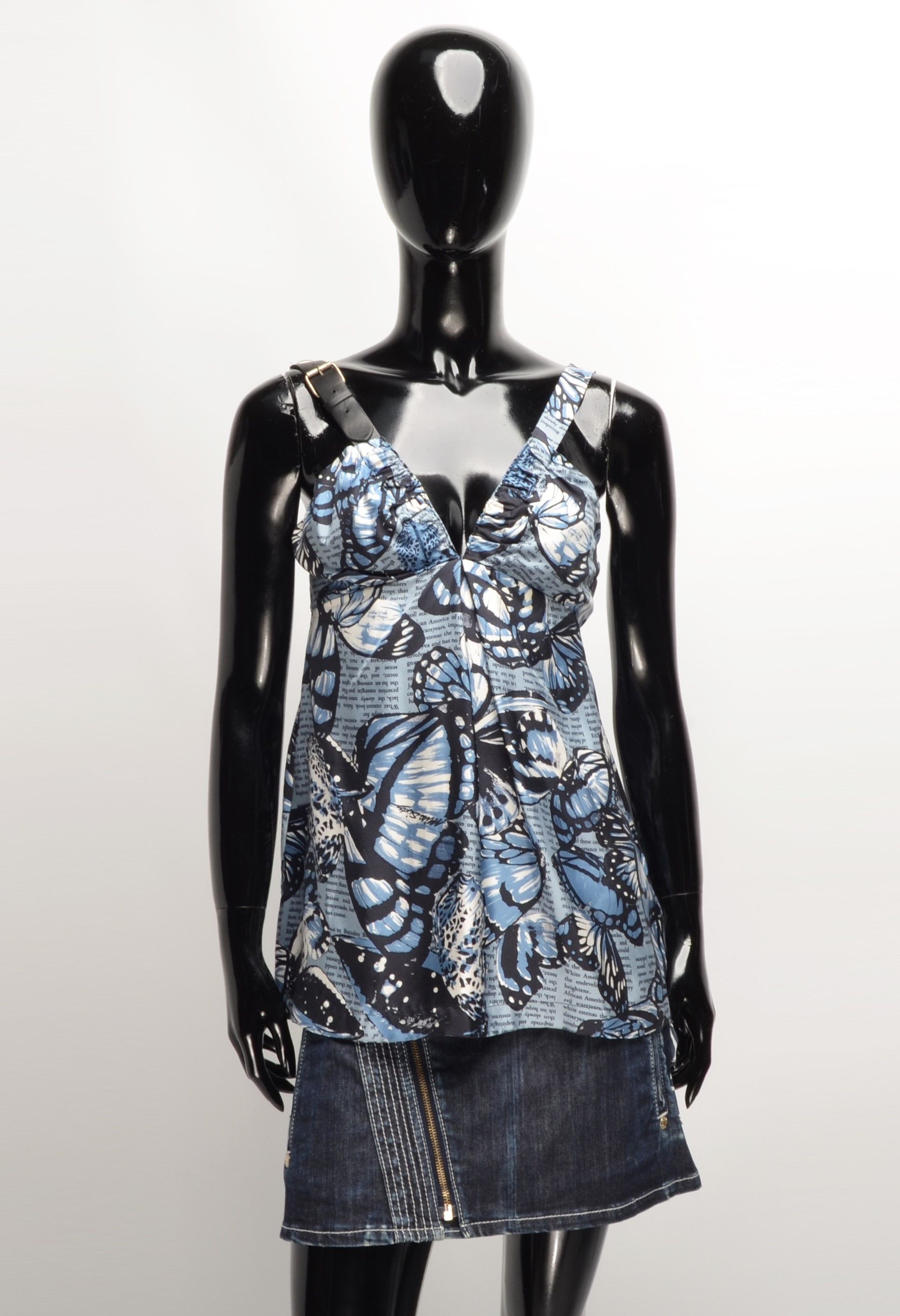 Miss Sixty × Vintage Vintage Miss Sixty Y2K Butterfly Printed Silk Top Blouse Size M / US 6-8 / IT 42-44 - 1 Thumbnail