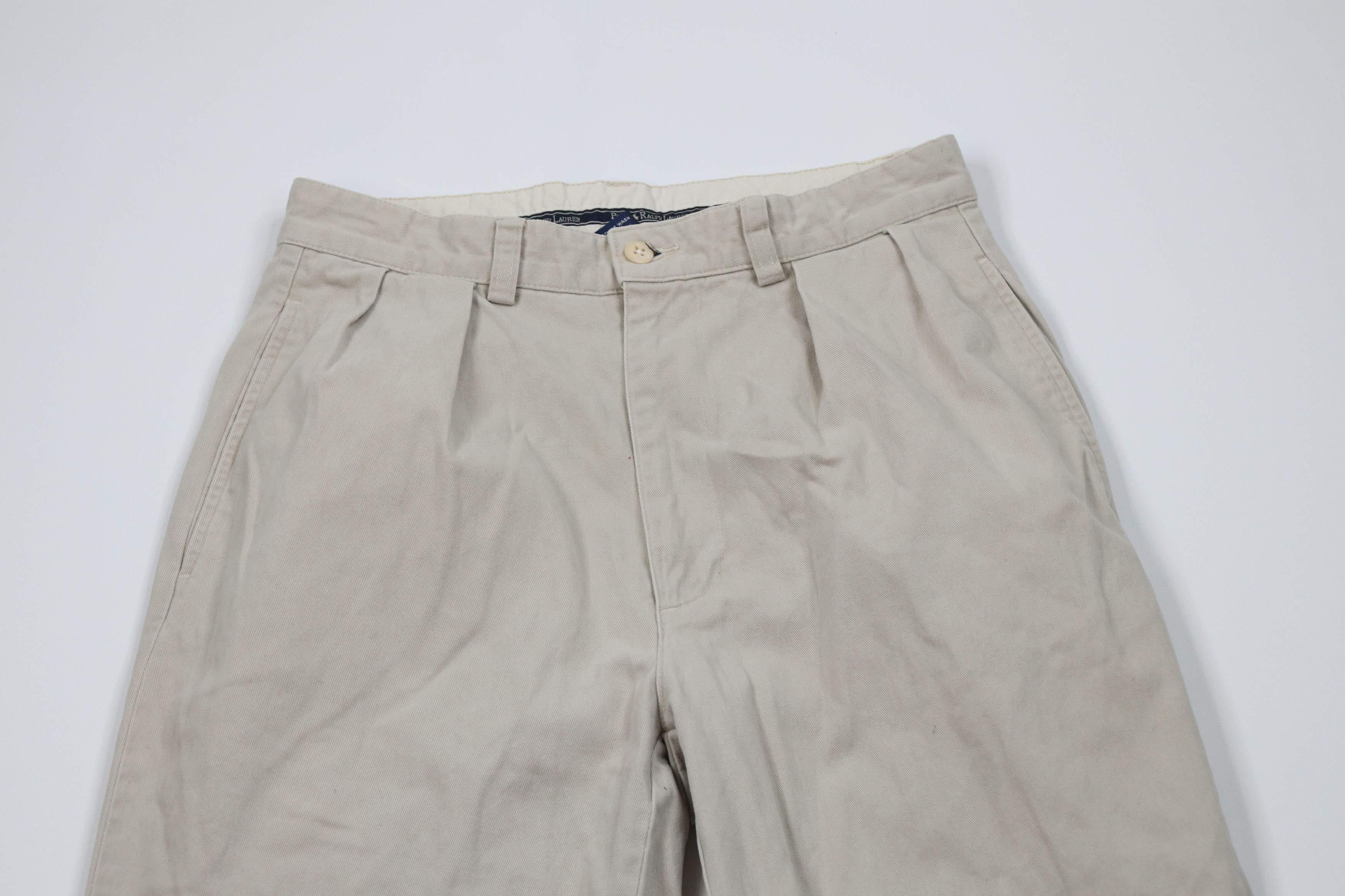 Ralph Lauren Vintage 90s Ralph Lauren Pleated Cuffed Chino Pants Cotton Size US 29 - 2 Thumbnail
