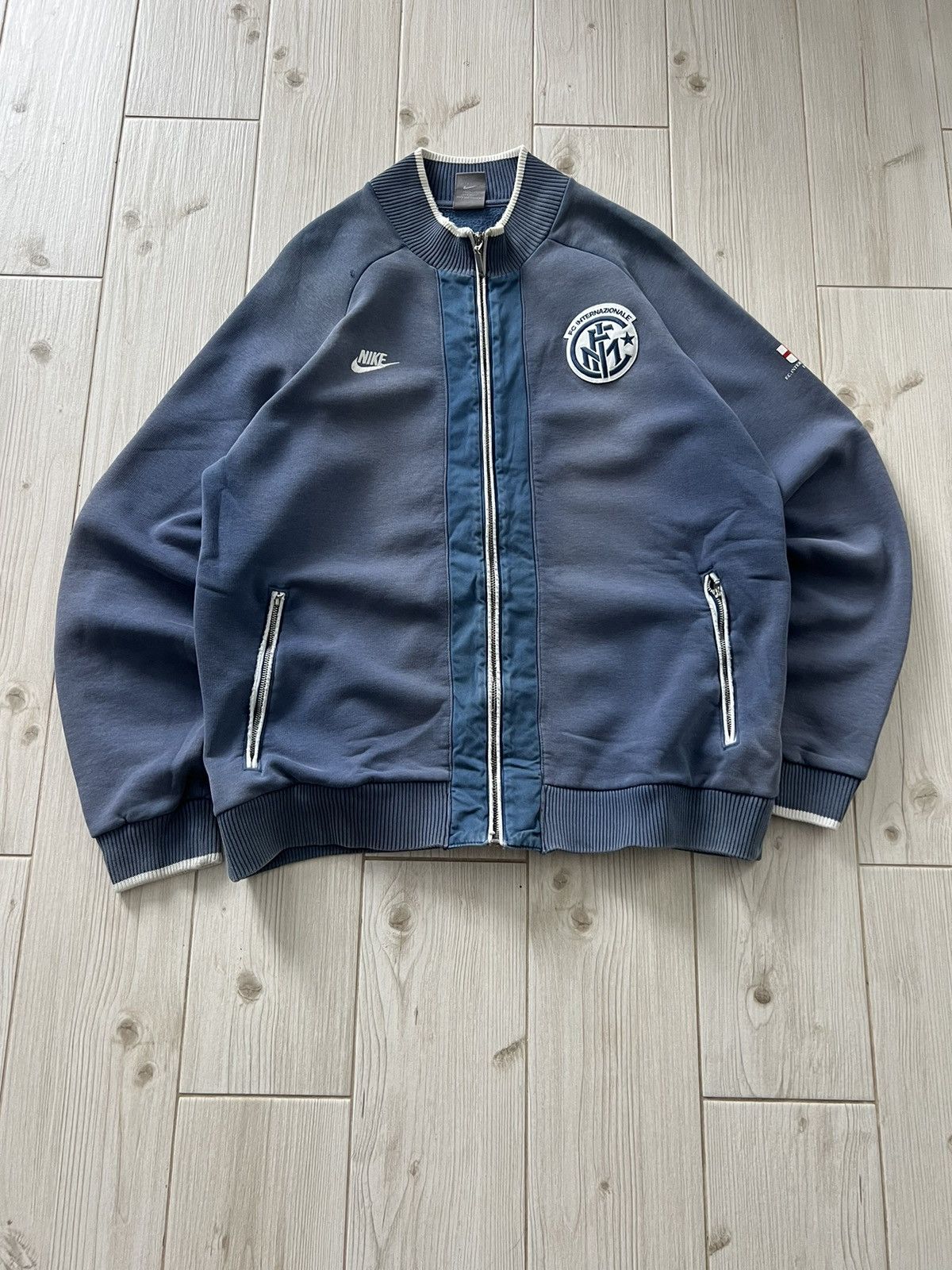 Nike Nike Vintage Inter Milan Zip Hoodie Faded 08/09 Size US XL / EU 56 / 4 - 2 Thumbnail