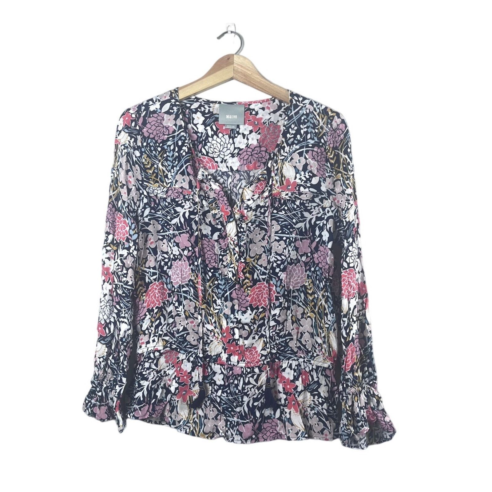 Anthropologie Pink Floral Maeve Long Sleeve Blouse M Size M / US 6-8 / IT 42-44 - 1 Thumbnail