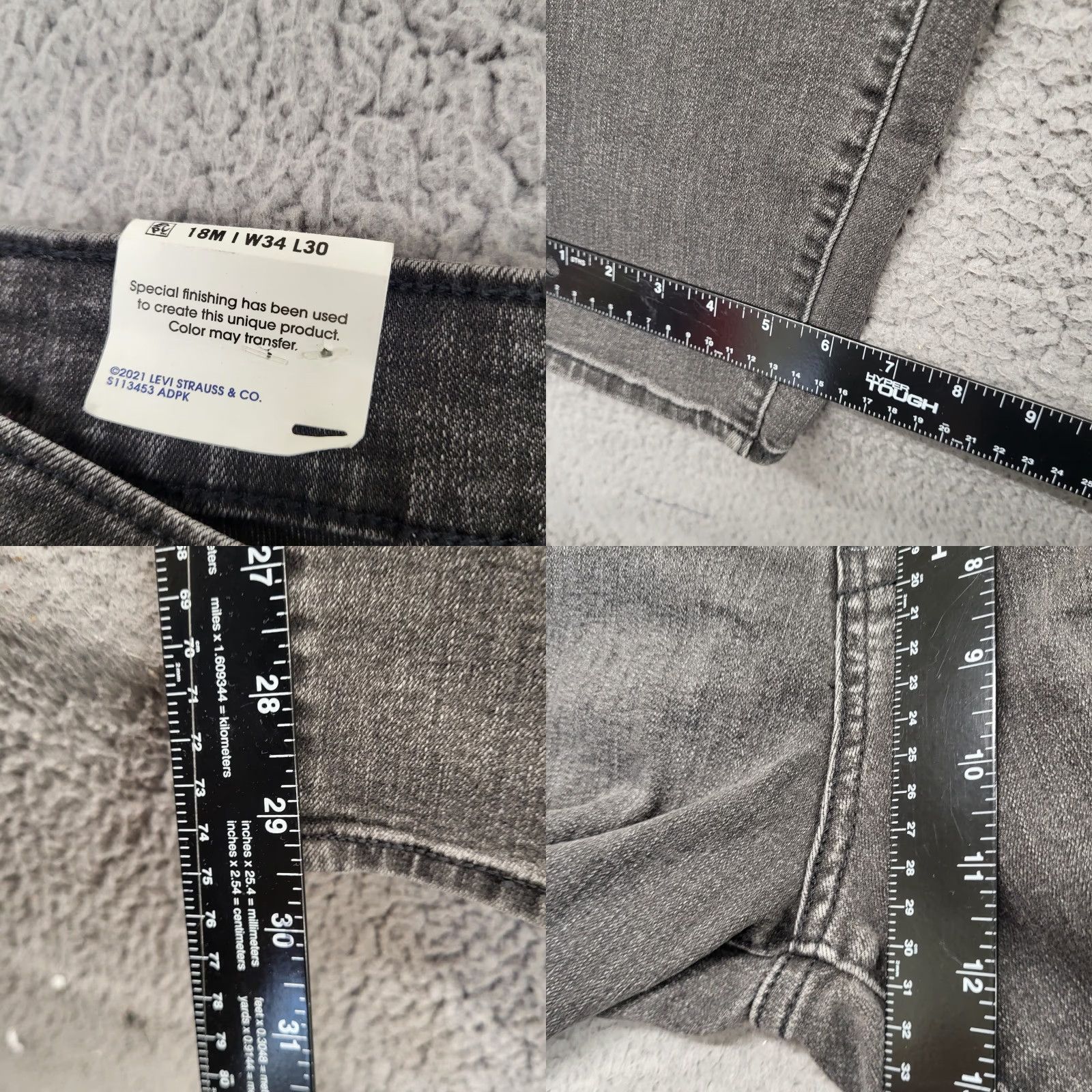 Denizen NWT Levi's Denizen Jeans Womens 18M 34x30 Charcoal Grey High Rise Skinny Denim Jeans Womens Men’s issue? Size 40" / US 18 - 8 Thumbnail