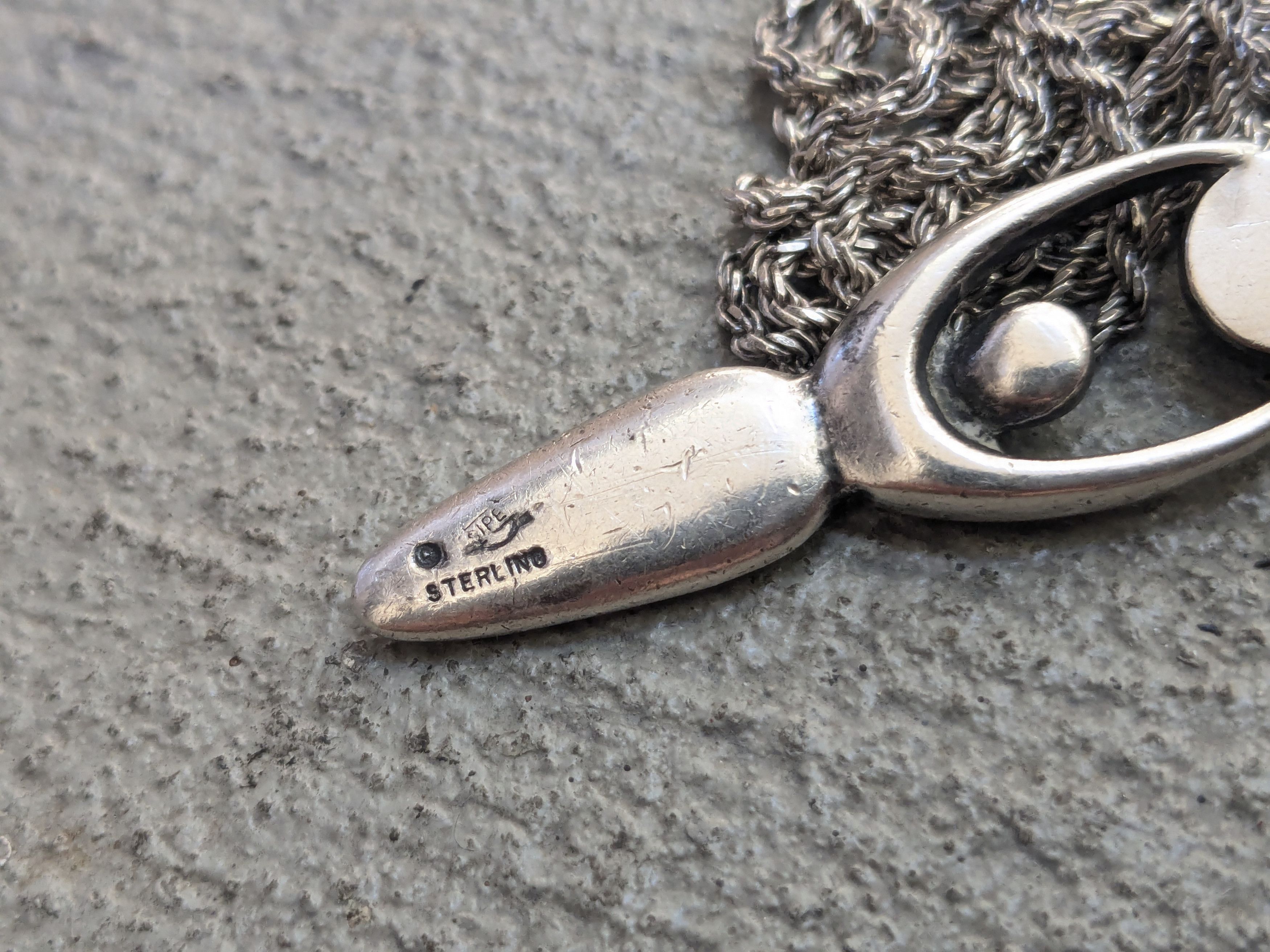 Sterling Silver Vintage Sterling Silver Necklace Garnet Earth Goddess 30" Size ONE SIZE - 7 Thumbnail