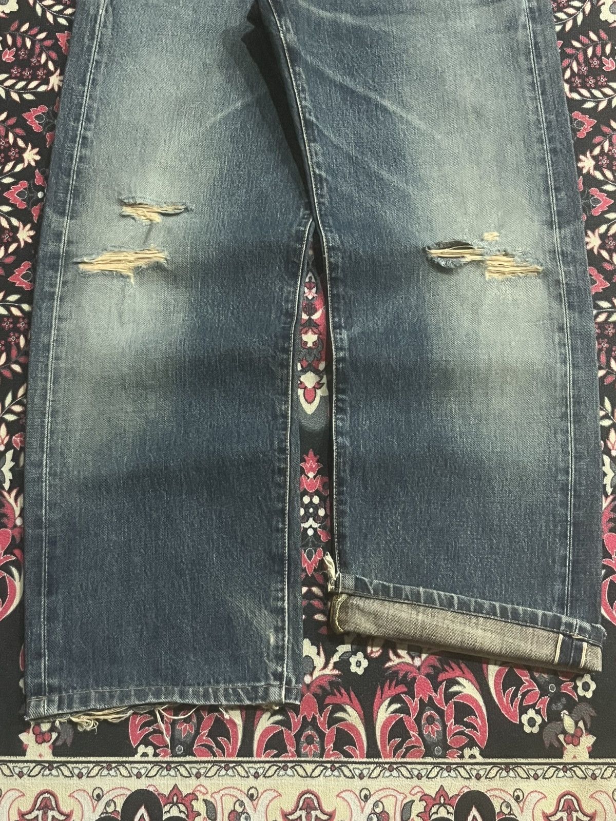Acne Studios Vintage Edwin 505X Japan Rusty Blue Distressed Selvedge Jean Size US 28 / EU 44 - 10 Thumbnail