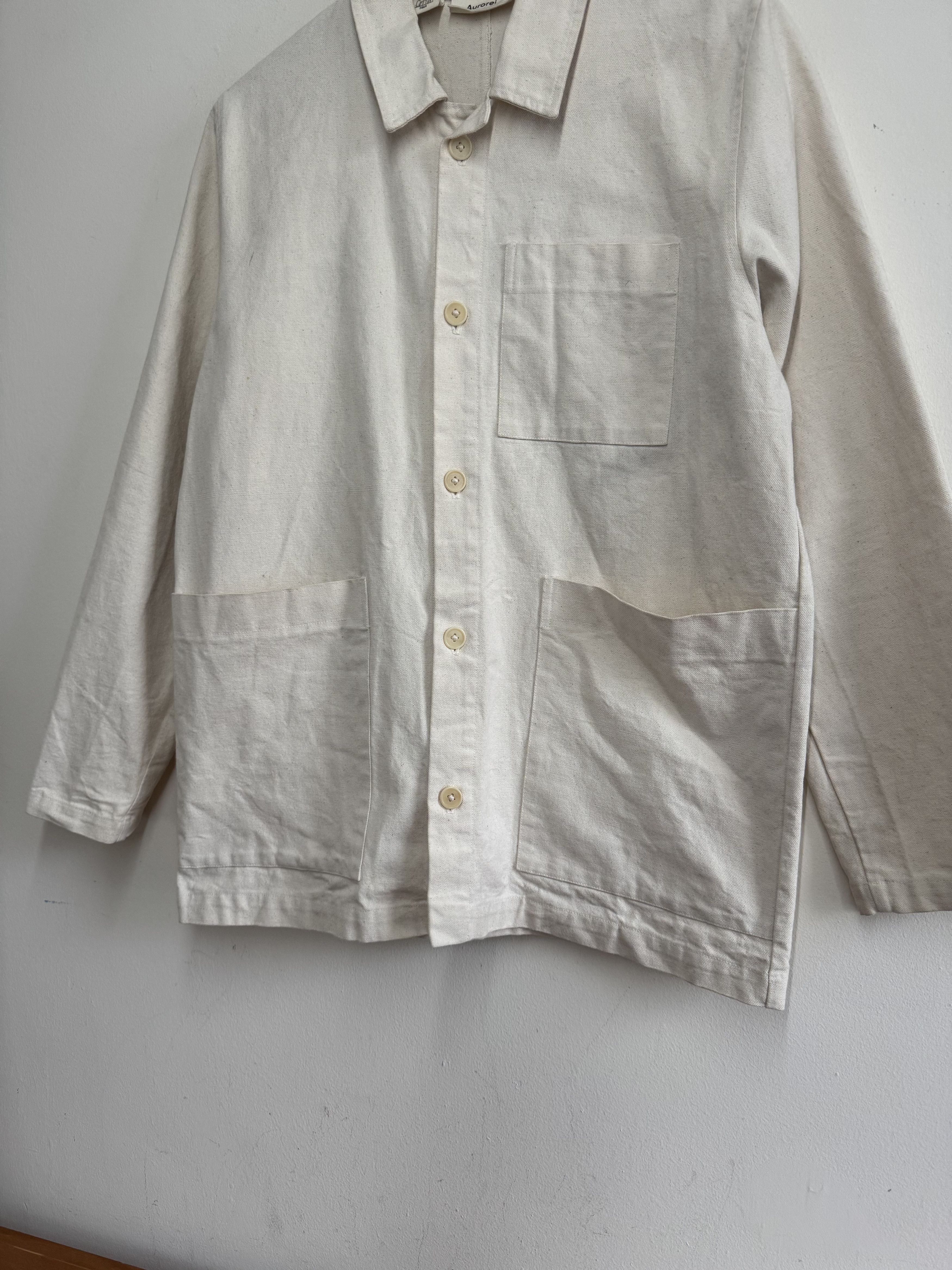Other Aurorei Cotton Chore Coat Overshirt Natural Ecru M Size M / US 6-8 / IT 42-44 - 3 Thumbnail