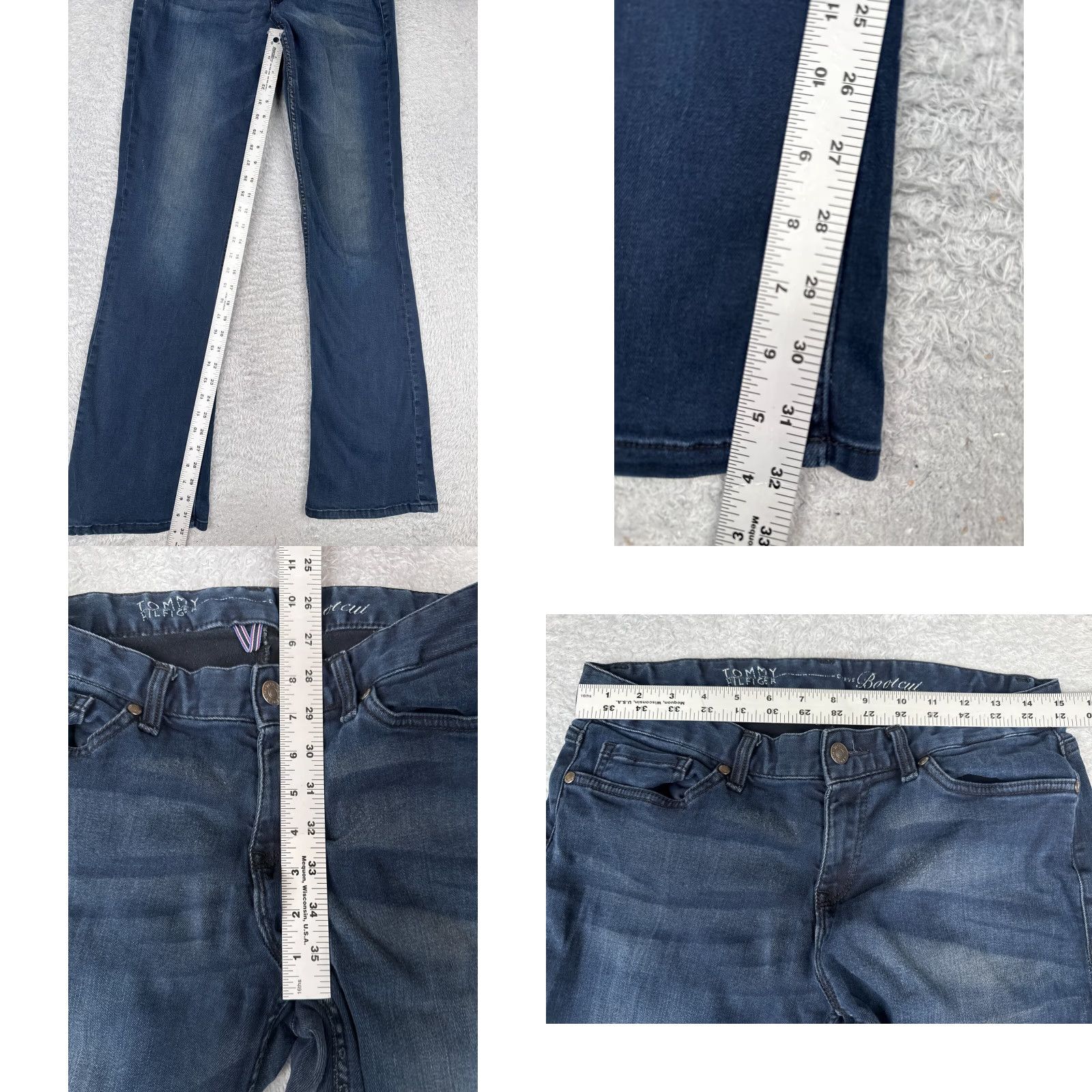 Tommy Hilfiger Tommy Hilfiger Jeans Womens 8 Curvy Bootcut Blue Dark Wash Low Rise Cotton 30x32 Size 30" / US 8 / IT 44 - 8 Thumbnail