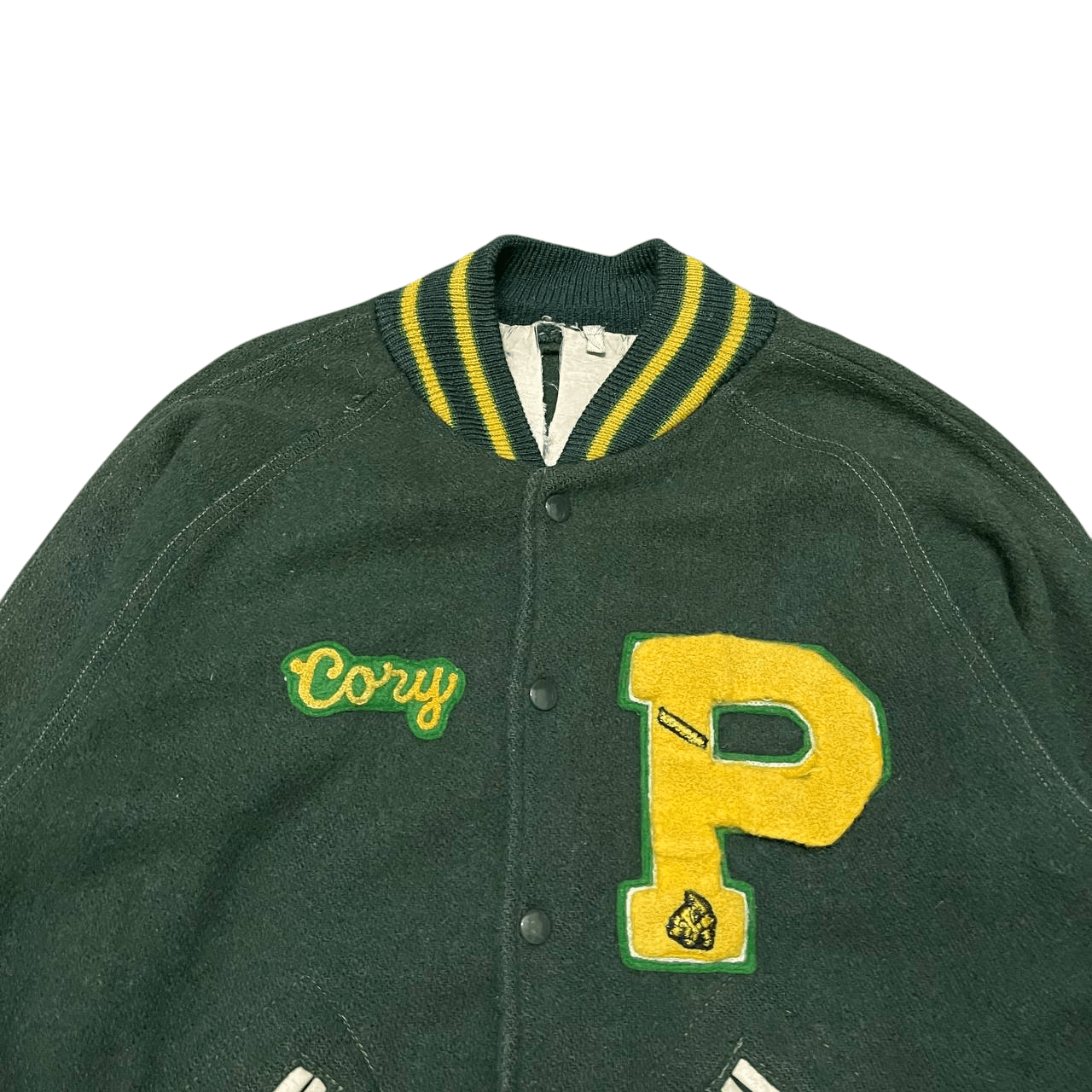 Vintage Vintage 70's Lasley Knitting Varsity Jacket Wool Size US L / EU 52-54 / 3 - 2 Thumbnail