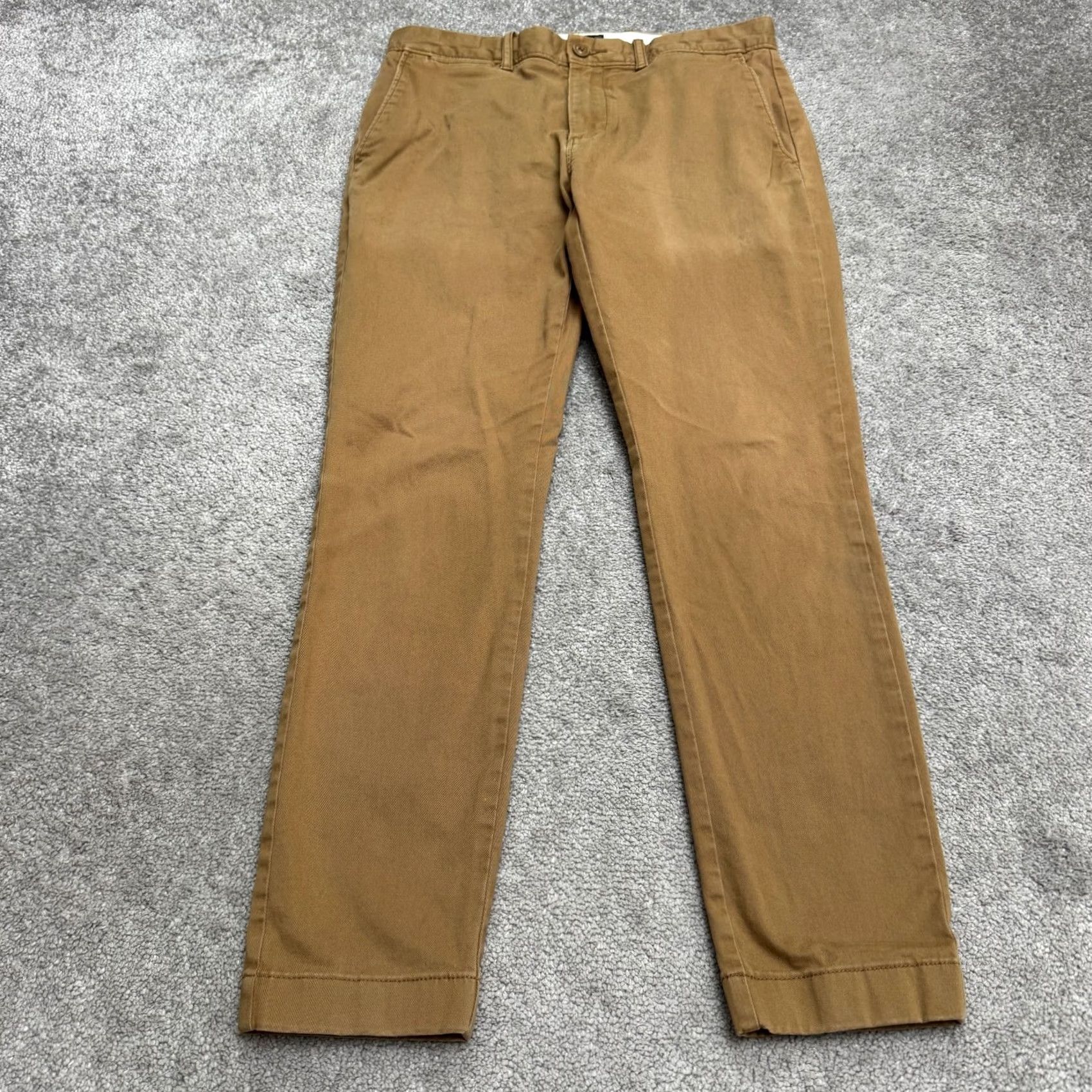 J.Crew J.CREW Mens Pants Chino Skinny Fit Stretch Khakis Brown Cotton Classic 30x30 Casual Workwear Size US 30 / EU 46 - 2 Thumbnail