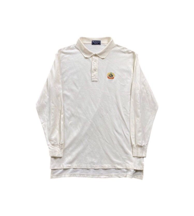 Burberrys Long Sleeve White Polos