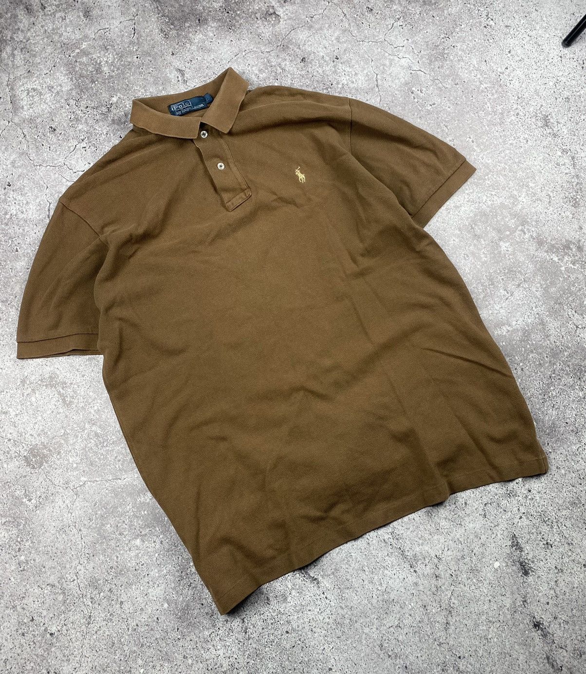 Polo Ralph Lauren × Vintage Polo Ralph Lauren Vintage Y2K Brown Polo T-Shirt Size US XL / EU 56 / 4 - 1 Thumbnail