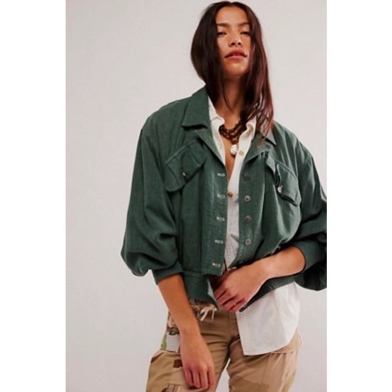 Free People Free People Billy Saddle Green Jacket Women's Size XS Size XS / US 0-2 / IT 36-38 - 1 Thumbnail