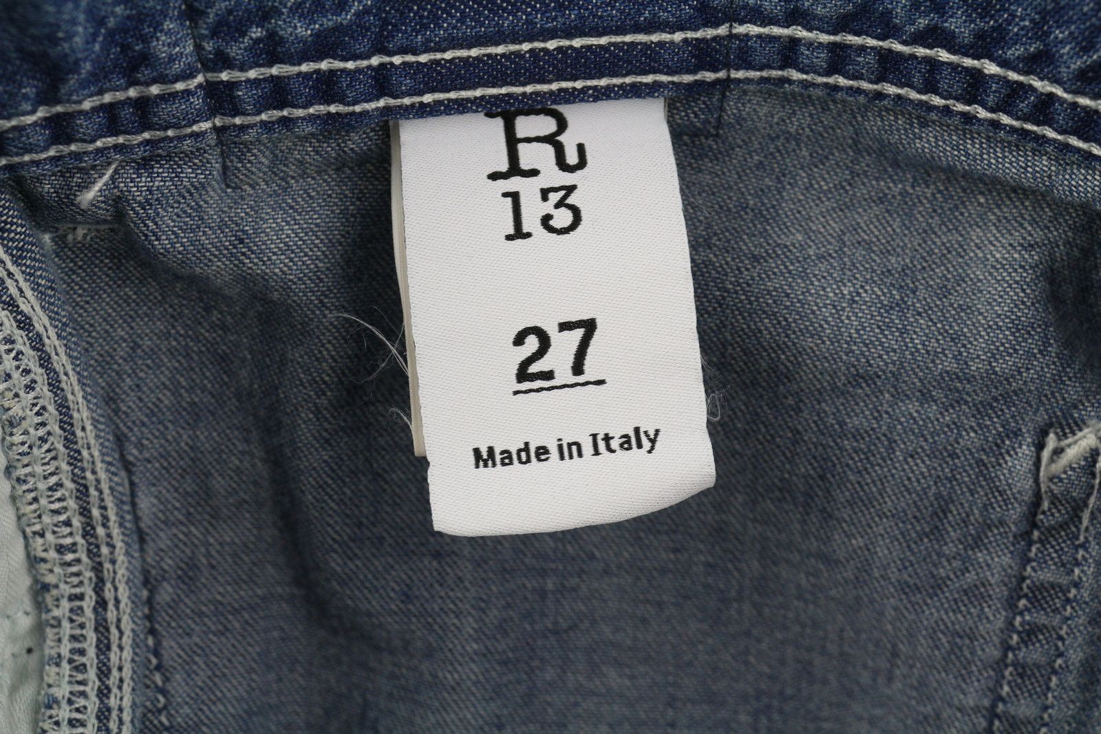 R13 SLIM WORK 27 Washed Colson Indigo High Waist 84460 Size 27" / US 4 / IT 40 - 6 Thumbnail