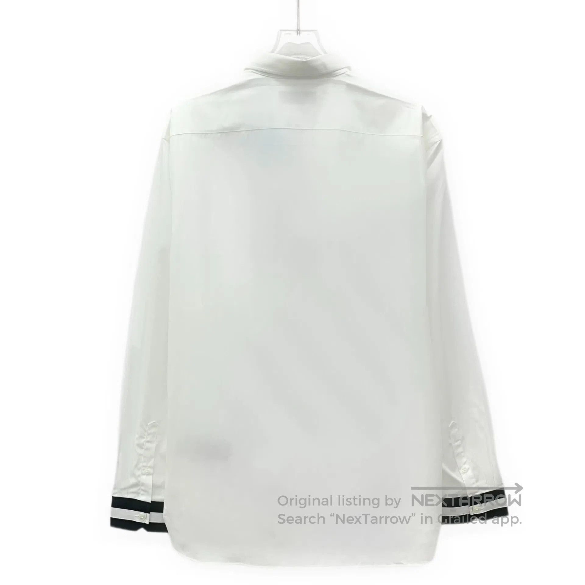 Burberry Burberry White Striped Cotton Collared Single-Breasted Lon Size US XL / EU 56 / 4 - 2 Thumbnail