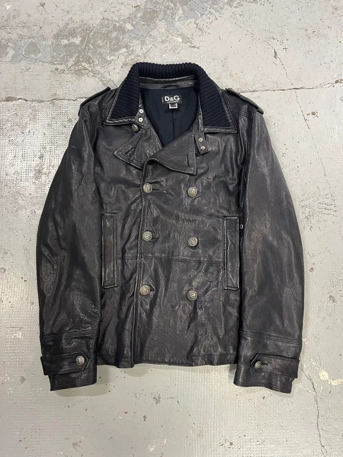 Dolce & Gabbana AW2006 Dolce & Gabbana Black Premium Officer Naval Buttoned Leather Jacket Size US M / EU 48-50 / 2 - 1 Thumbnail