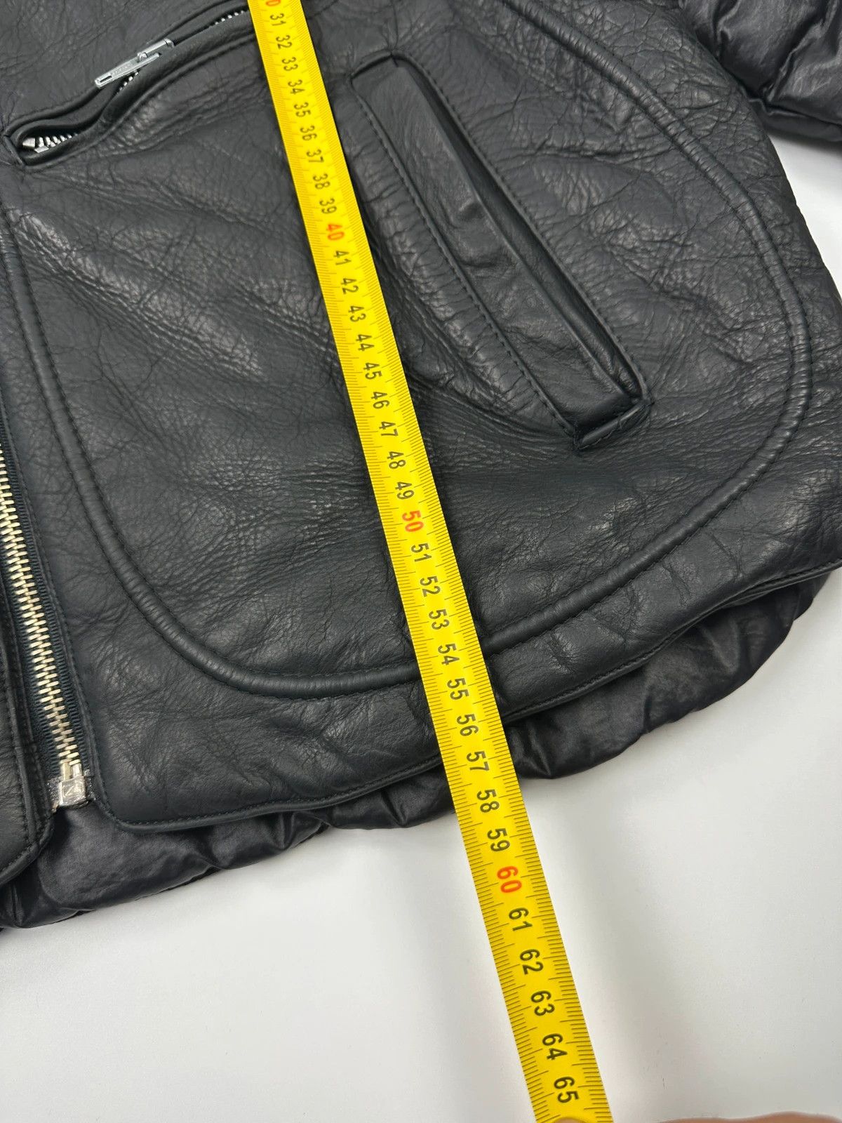 Armani Armani 90’s Black Leather & Nylon Puffer Bomber Jacket Size US M / EU 48-50 / 2 - 16 Thumbnail