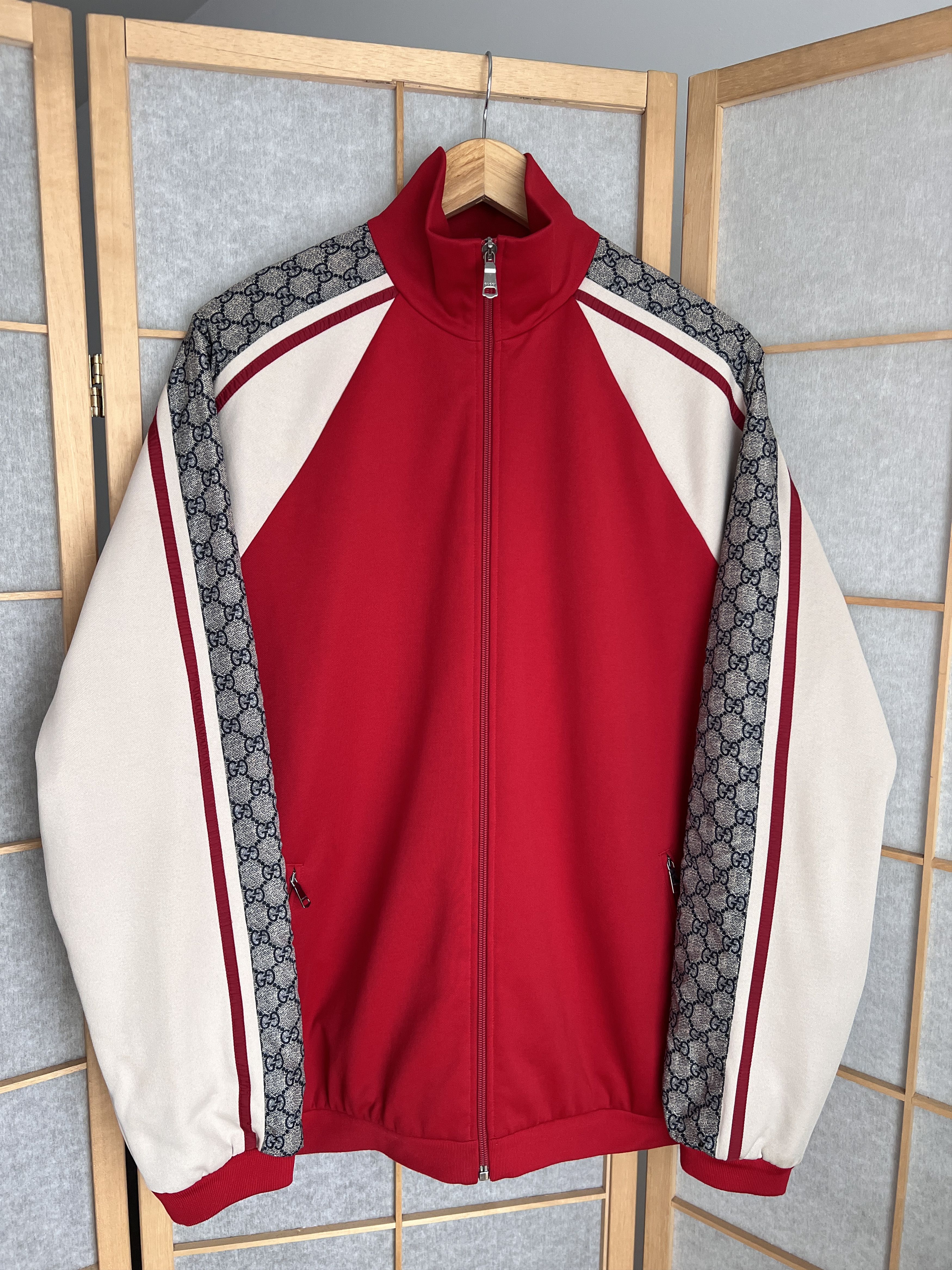 Gucci Oversize Technical zip track top jacket rare snake red