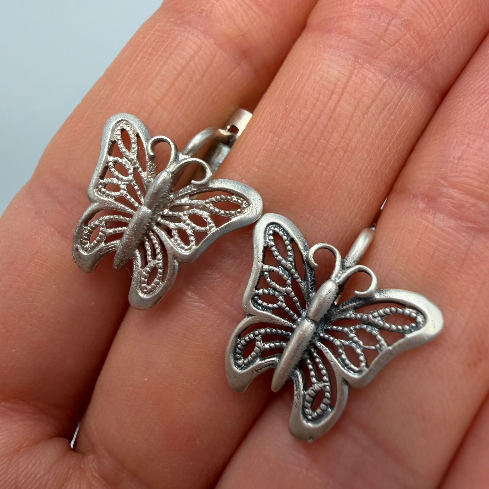 Vintage Vintage 925 Sterling Silver Filigree Dangle Earrings Size ONE SIZE - 6 Thumbnail
