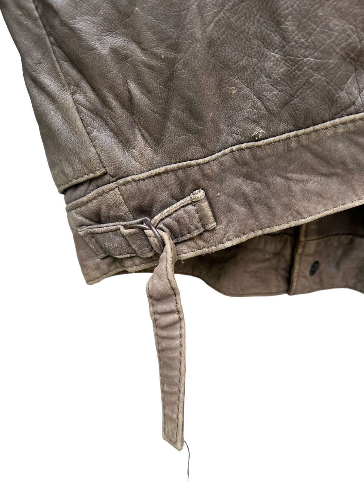 Leather Vintage Trashed Oliver Strelli Leather Jacket Size US XL / EU 56 / 4 - 20 Thumbnail