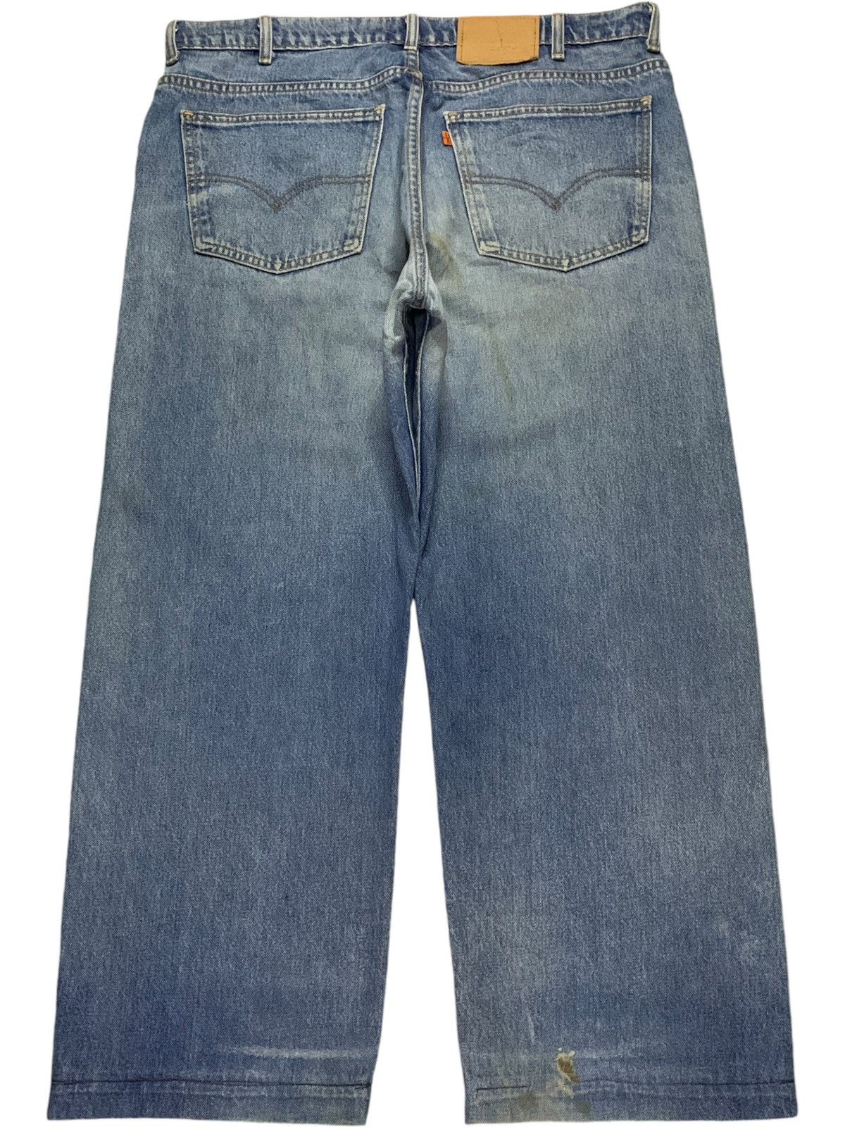 Levi's × Levi's Vintage Clothing Vintage 80s Levis 612 Orange Tab Mud Wash Ripped Baggy Jeans Size US 39 - 2 Thumbnail