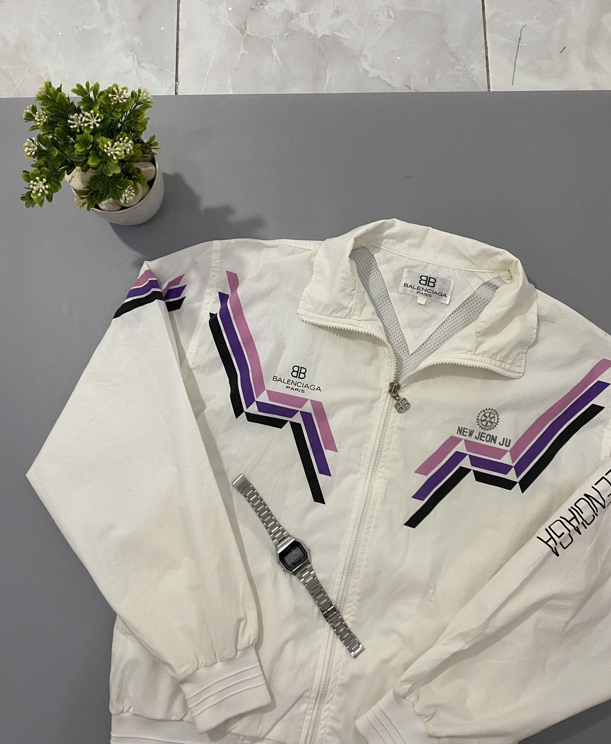 Balenciaga 💥Rare💥80s 90s Balenciaga Track Jacket Size US L / EU 52-54 / 3 - 1 Thumbnail