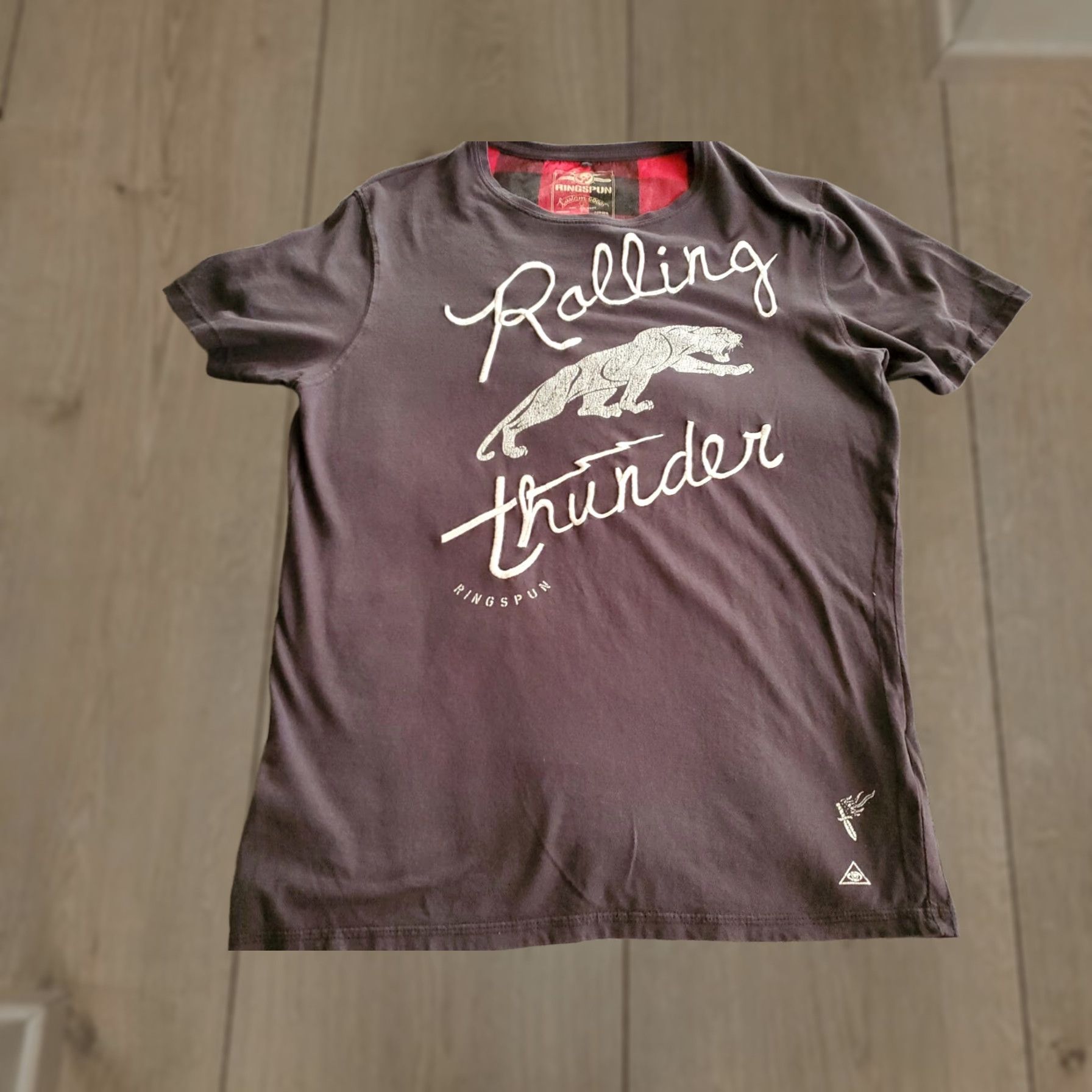 Vintage Ringspun Rolling Thunder DASH Embroidered Short Sleeve T-Shirt Unisex Adults S Gray 100% Cotton Graphic Tee Biker All Seasons Regular Size US S / EU 44-46 / 1 - 1 Thumbnail
