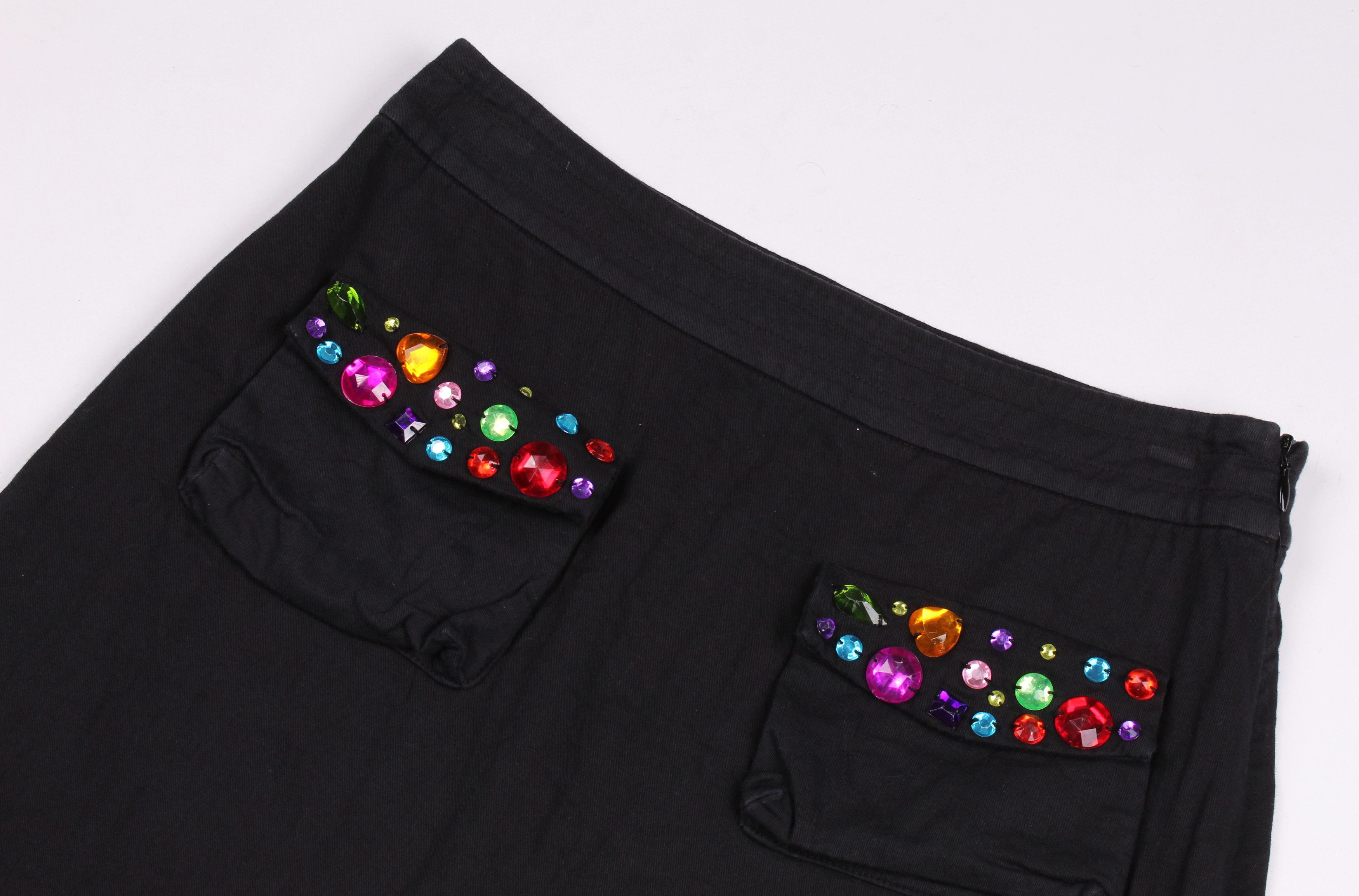 Sonia Rykiel × Vintage Sonia Rykiel Enfant Kids Stone Embroidered Mini Skirt Size 26" / US 2 / IT 38 - 5 Thumbnail