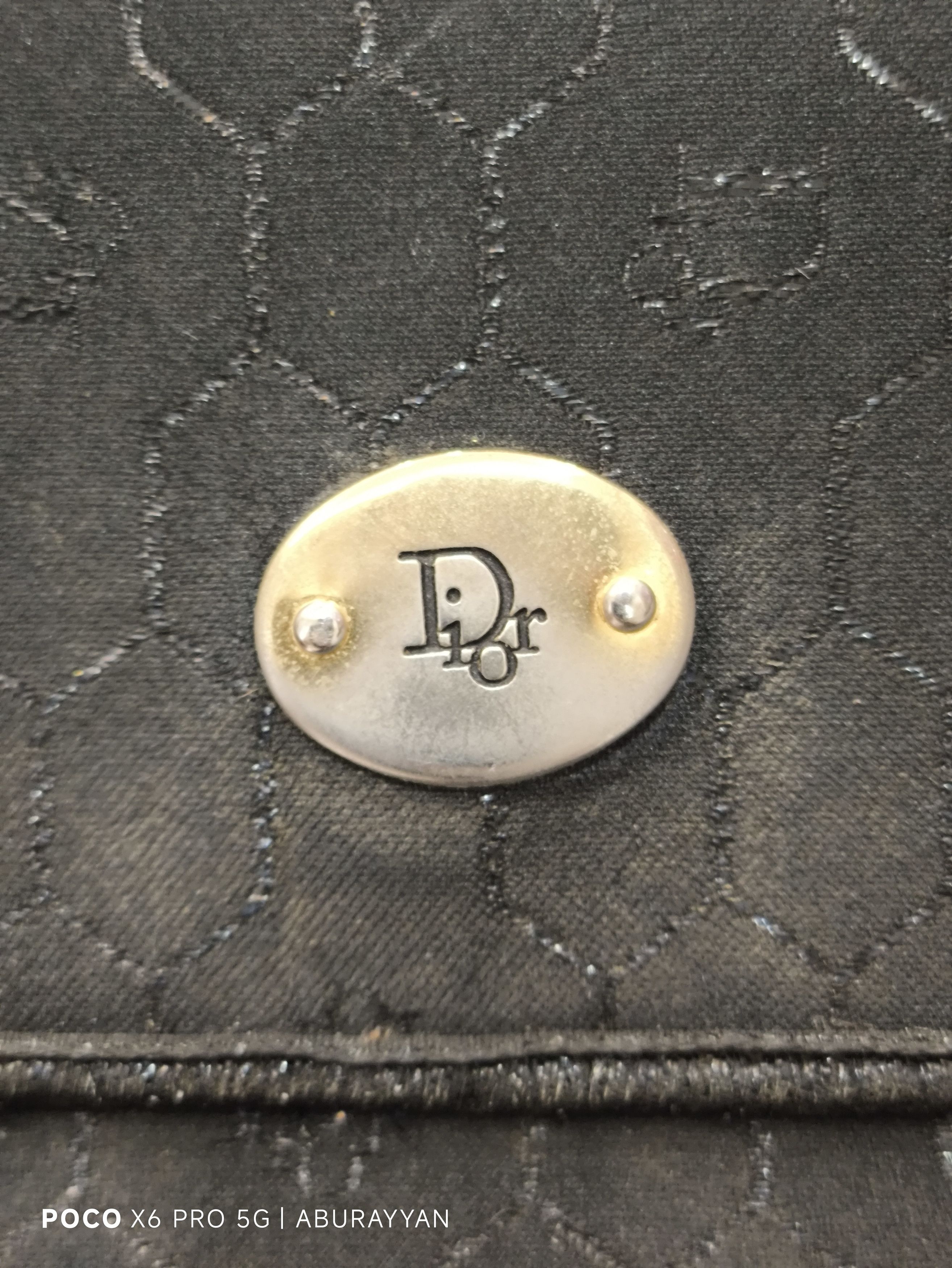 Dior Christian Dior Honeycomb Canvas Chain Shoulder Bag Black Size ONE SIZE - 9 Thumbnail