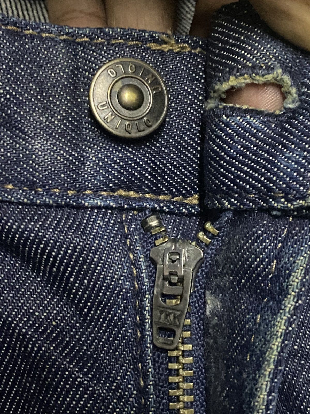 Undercover × Uniqlo Vintage Uniqlo Blue Wash Distressed Repair Skinny Jeans Size US 32 / EU 48 - 10 Thumbnail