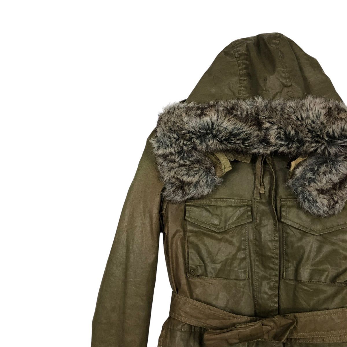 Diesel × Diesel Black Gold 🔥VINTAGE PARKA JACKET WAX DIESEL HOODIE MINK FUR Size S / US 4 / IT 40 - 9 Thumbnail