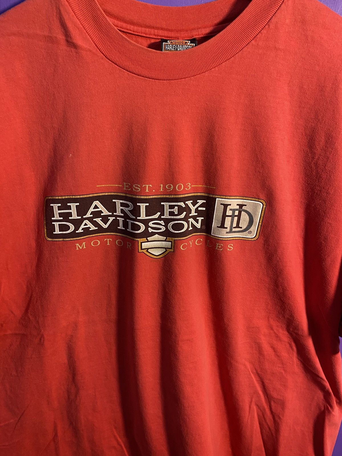 Harley Davidson Vintage 90s Harley Davidson box logo t-shirt Size US XL / EU 56 / 4 - 3 Thumbnail