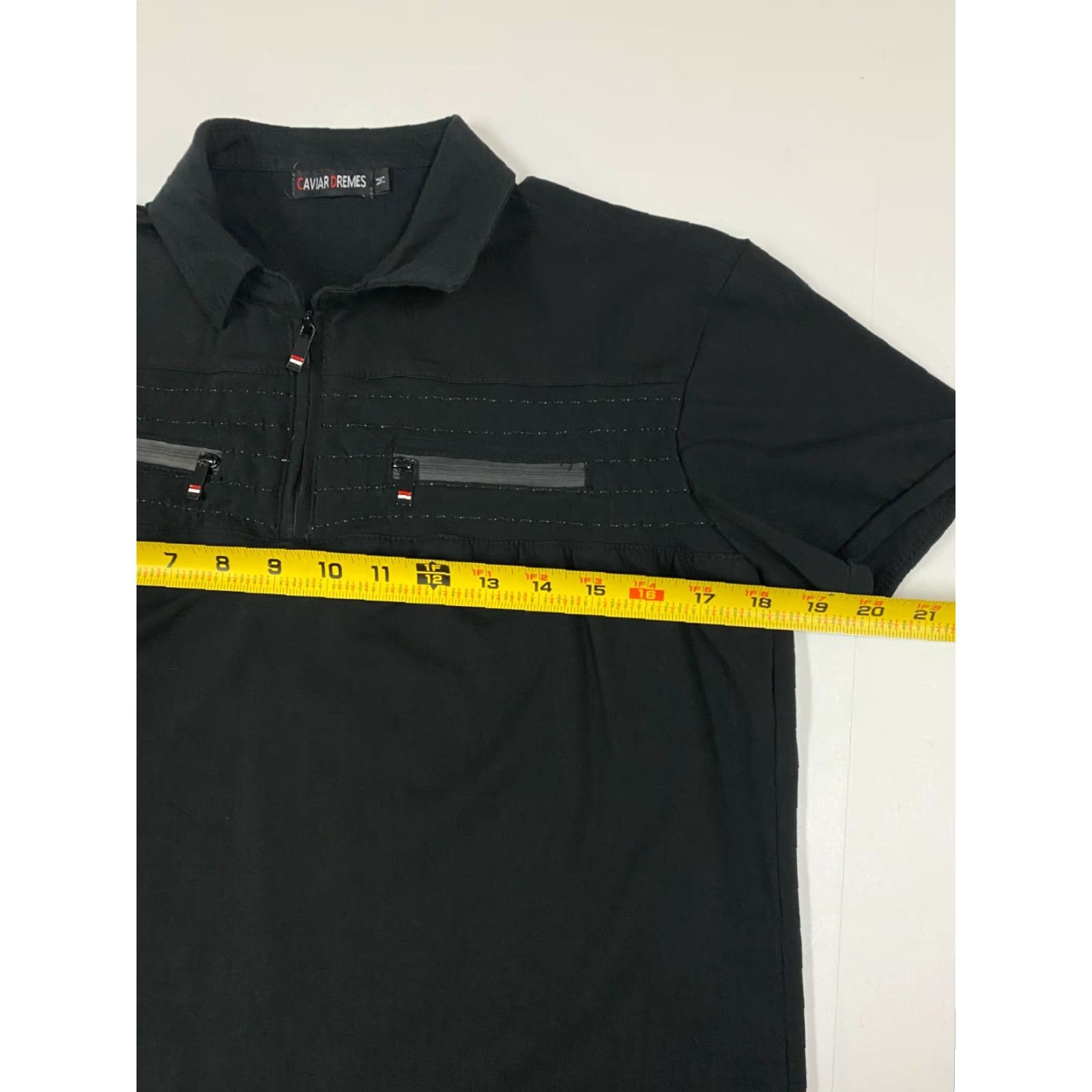 Vintage Caviar Dremes Polo Shirt Mens Medium Black Knit Short Sleeve Slim Button Breathable Golf Logo Size US M / EU 48-50 / 2 - 7 Thumbnail